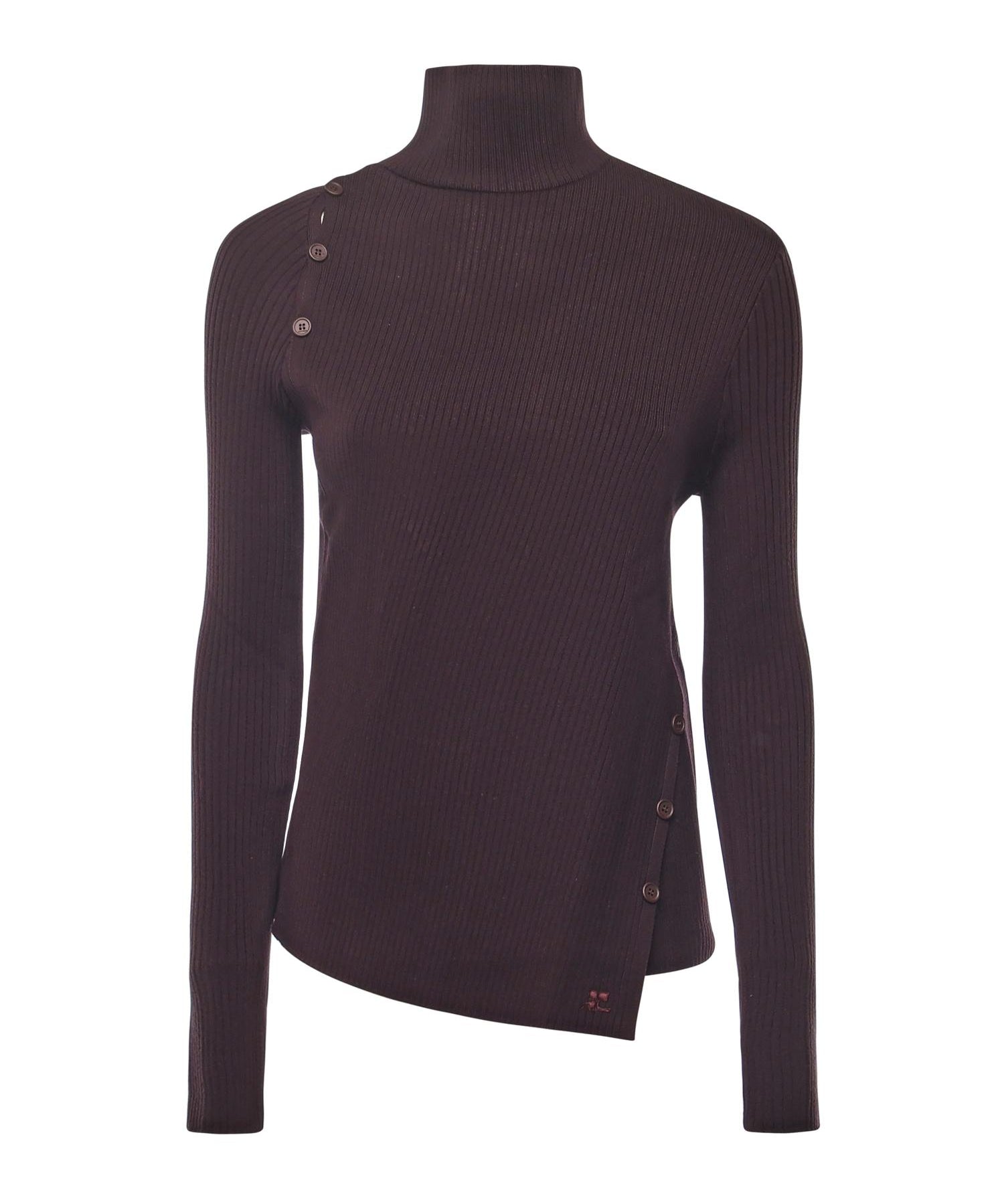 Maglione con bottoni obliqui <BR/> 425MPU258FI001 4010 COURREGES 