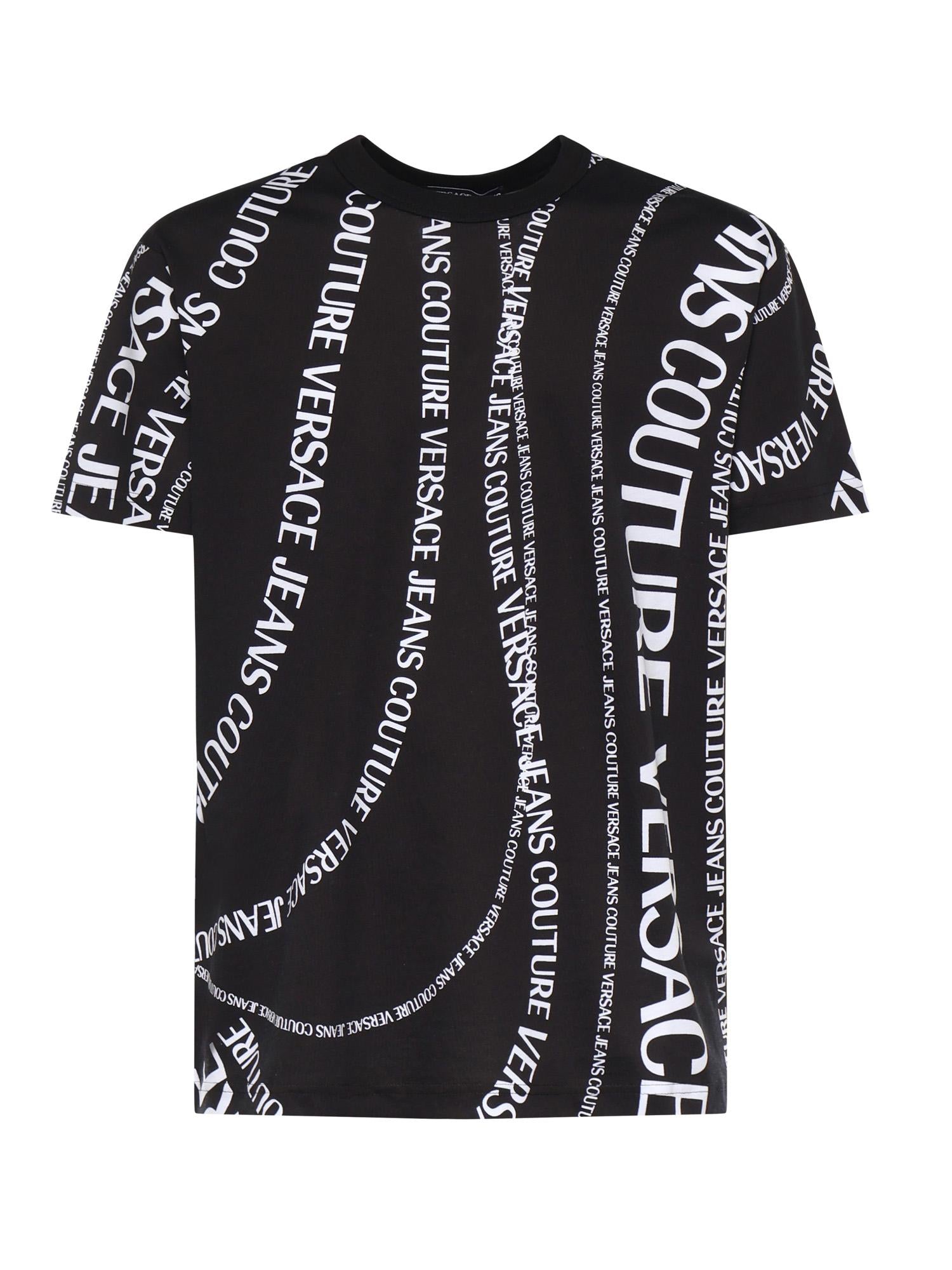 T-shirt in jersey di cotone con stampa 80GAH6R0 JS555L01 VERSACE JEANS COUTURE 