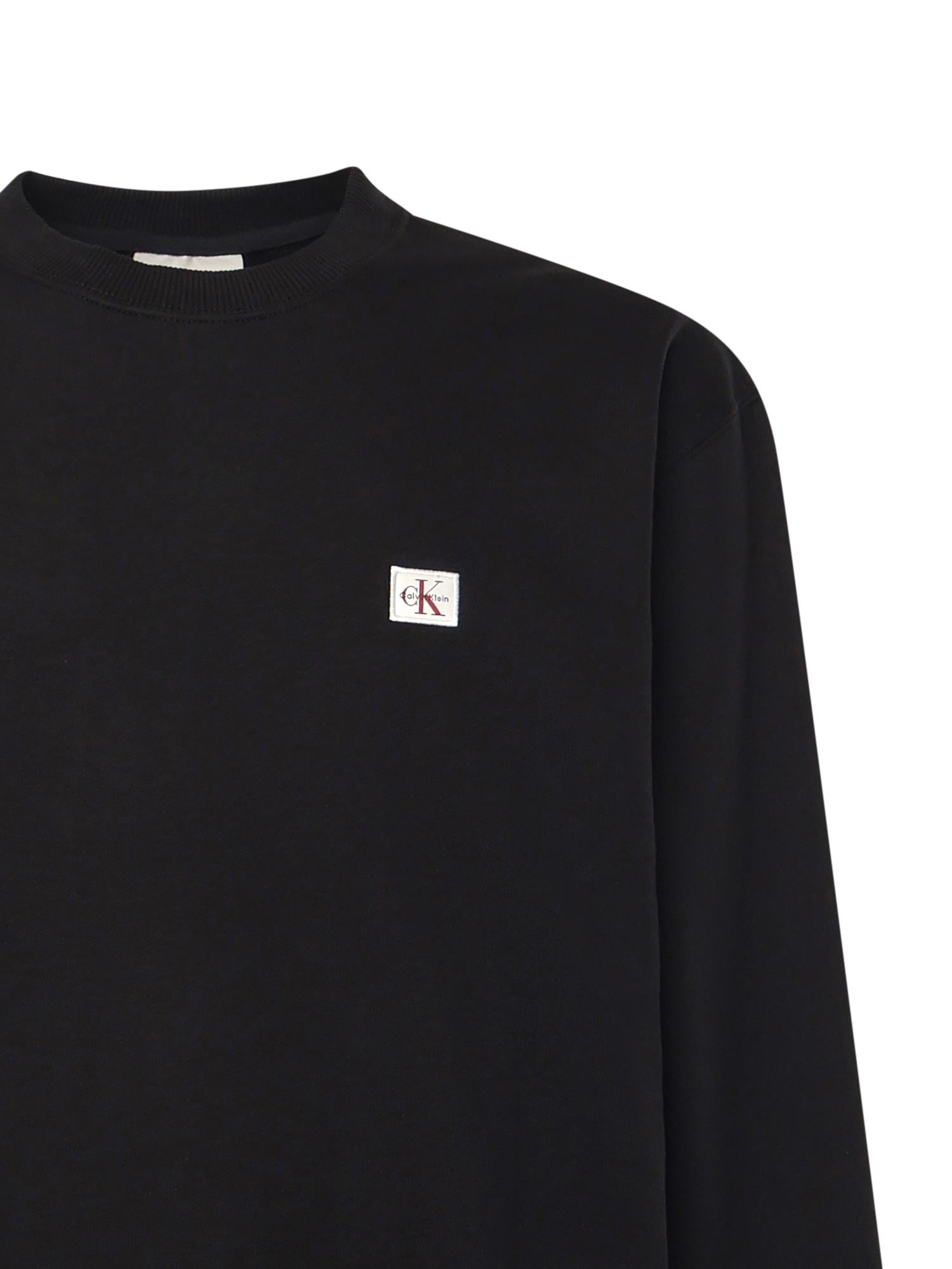 Felpa in spugna monologo con logo LV04RC273G UB1 CALVIN KLEIN 