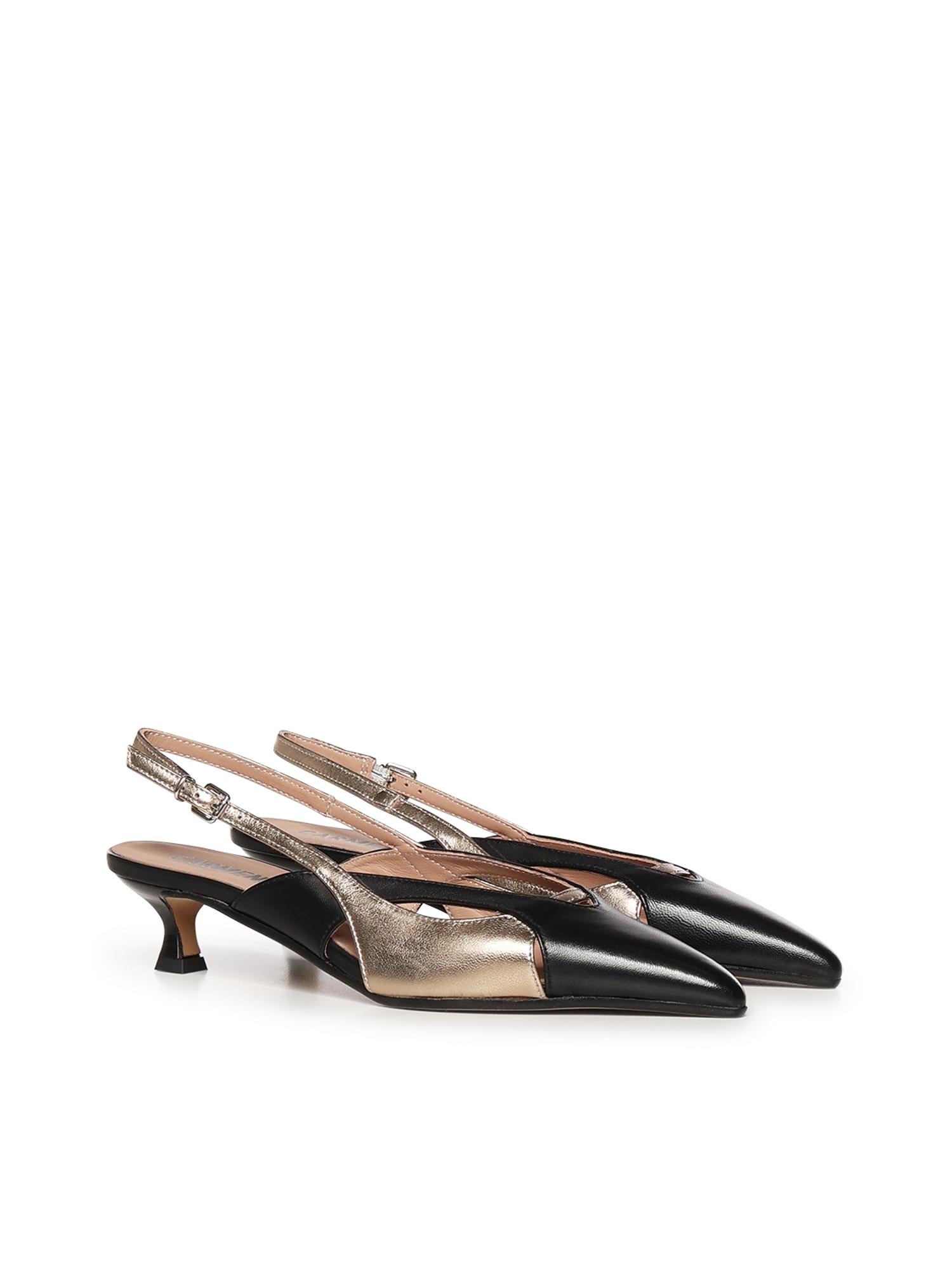 Slingback Caroline Rio Nature in pelle A57129 NERO QUARZO CARMENS 