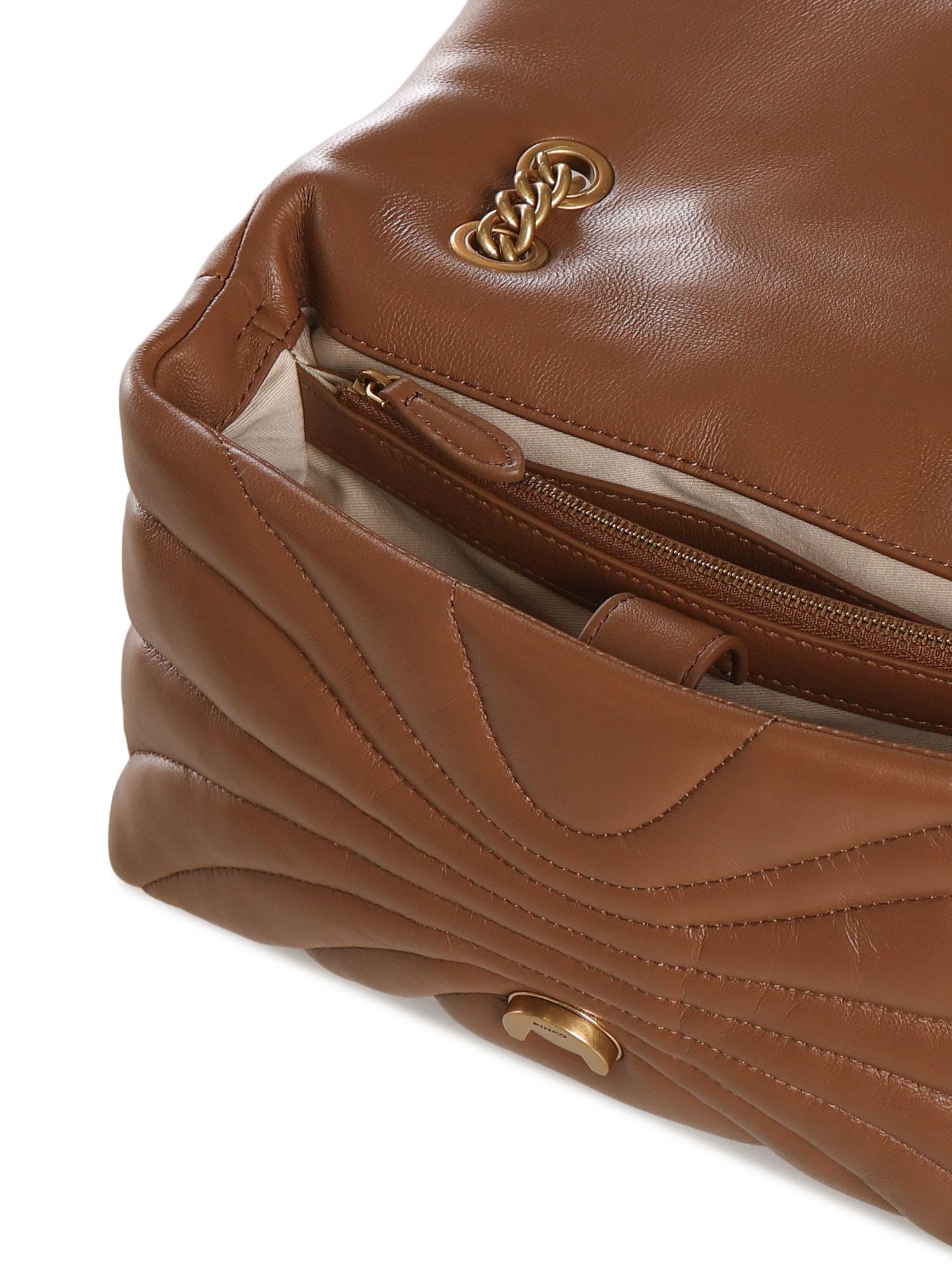 Borsa a tracolla grande Love Bag Puff trapunta farfalla 100038 A1EXL17Q PINKO 