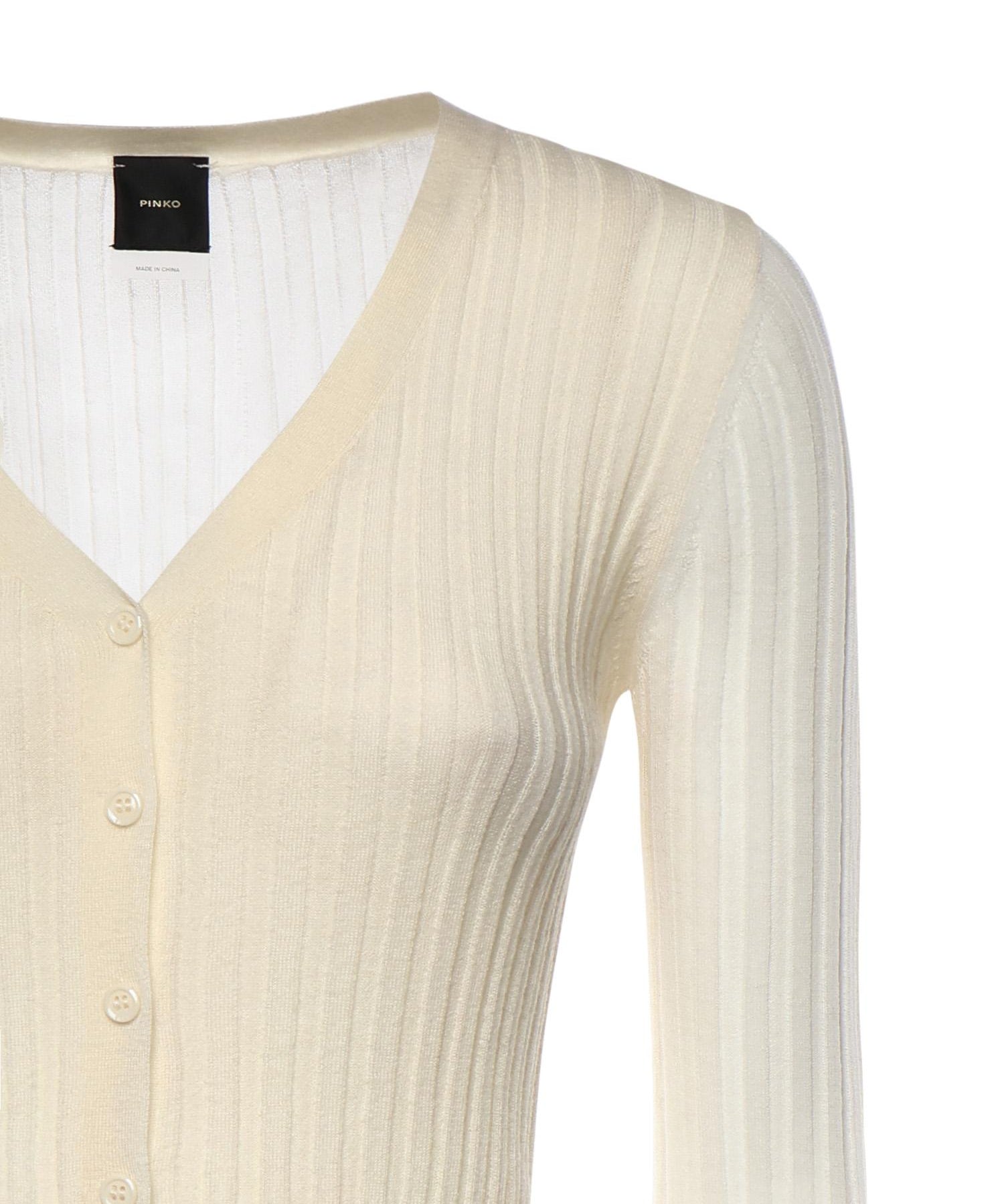 Cardigan in maglia leggera a coste 106321 A34BC14 PINKO 