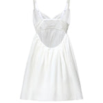 Abito corto in popeline fiammato sangallo MF6417 196JF0009 MIU MIU 