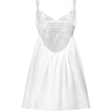 Abito corto in popeline fiammato sangallo MF6417 196JF0009 MIU MIU 