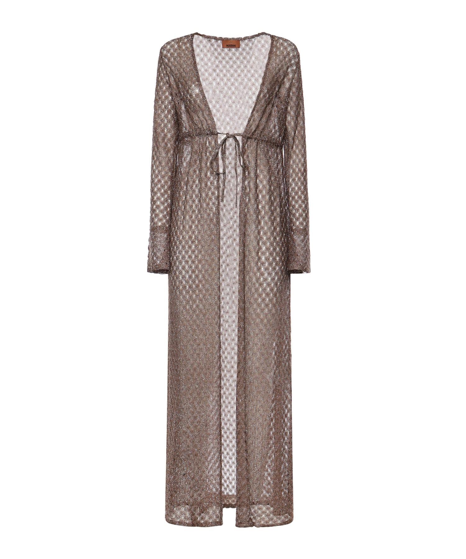 Cardigan lungo in viscosa lamé motivo ragnatela MS26SQ0S BR014DS80EE MISSONI 