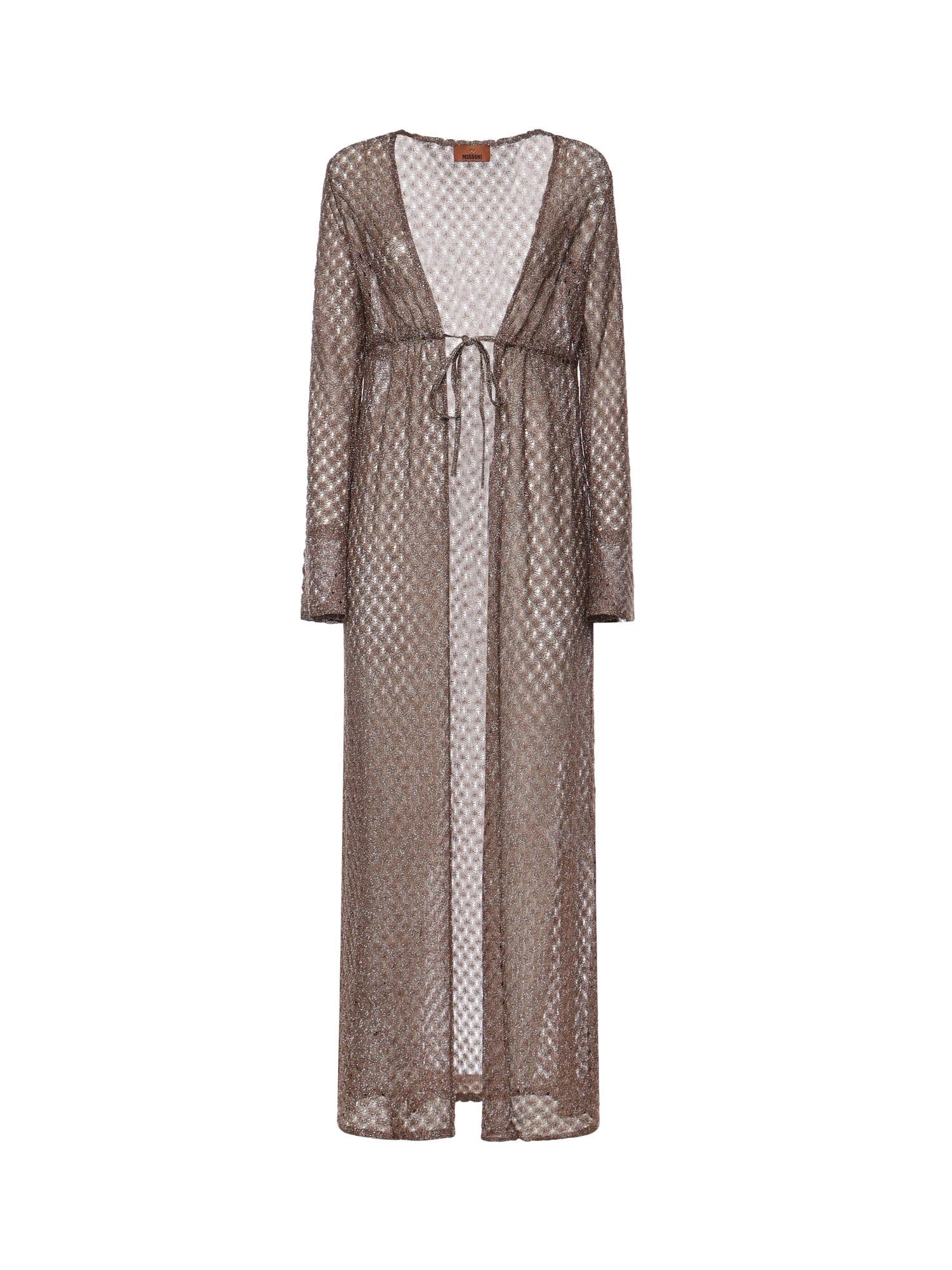 Cardigan lungo in viscosa lamé motivo ragnatela MS26SQ0S BR014DS80EE MISSONI 