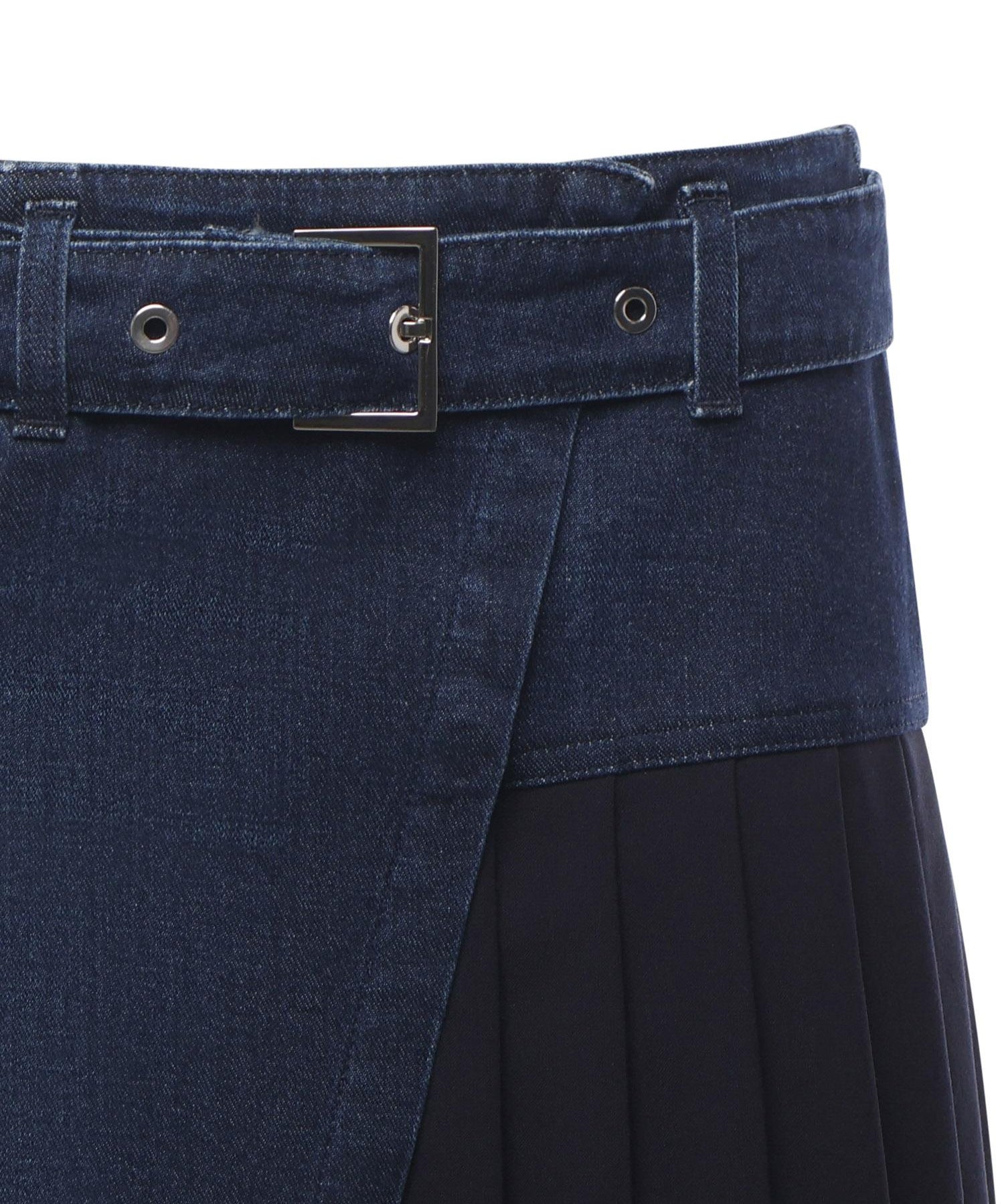 Minigonna in denim e tela di lana G594 DS0345MLQ1800 DONDUP 