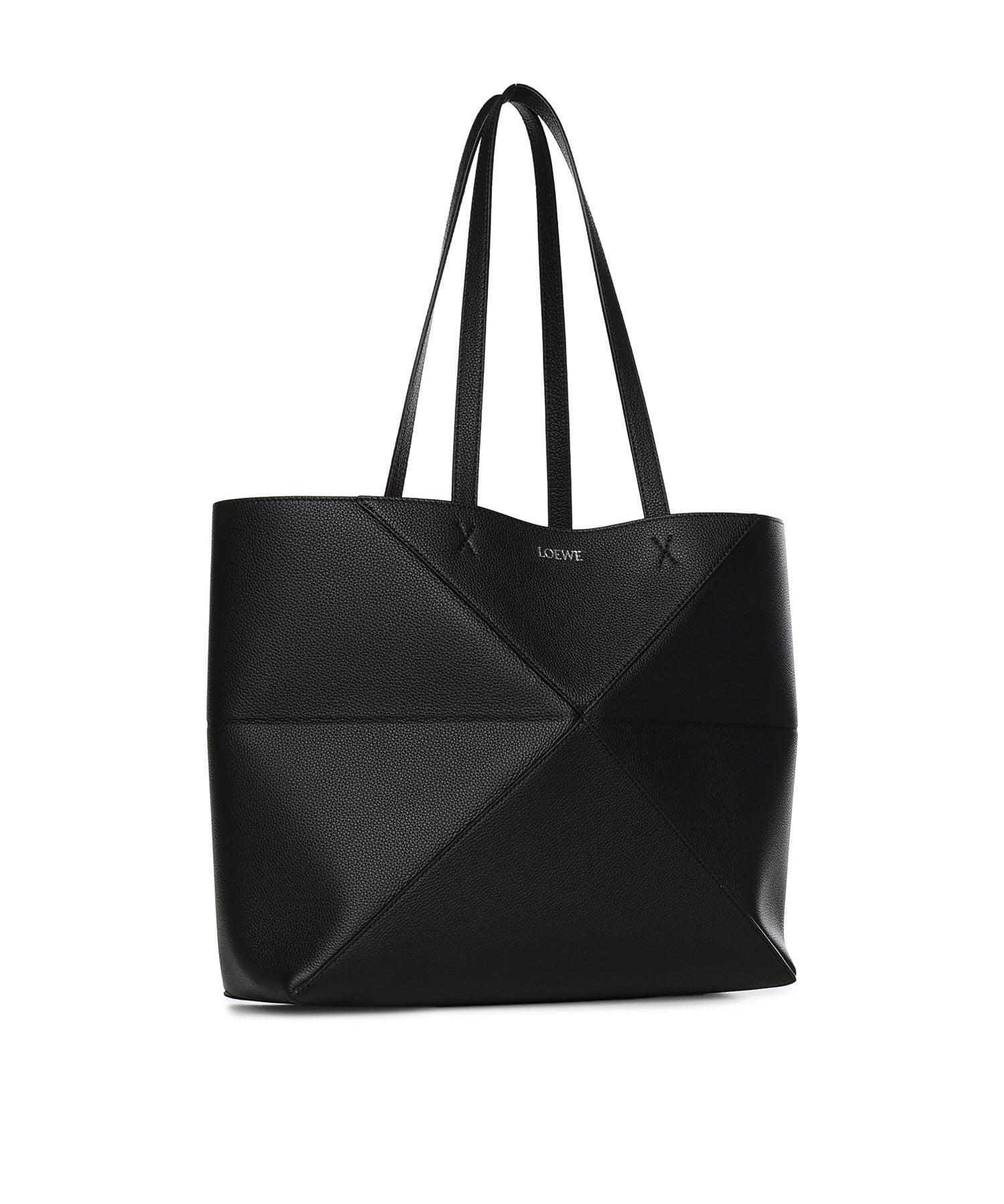 Borsa Tote Puzzle Fold media in pelle di vitello A779PEWX04 1100 LOEWE 