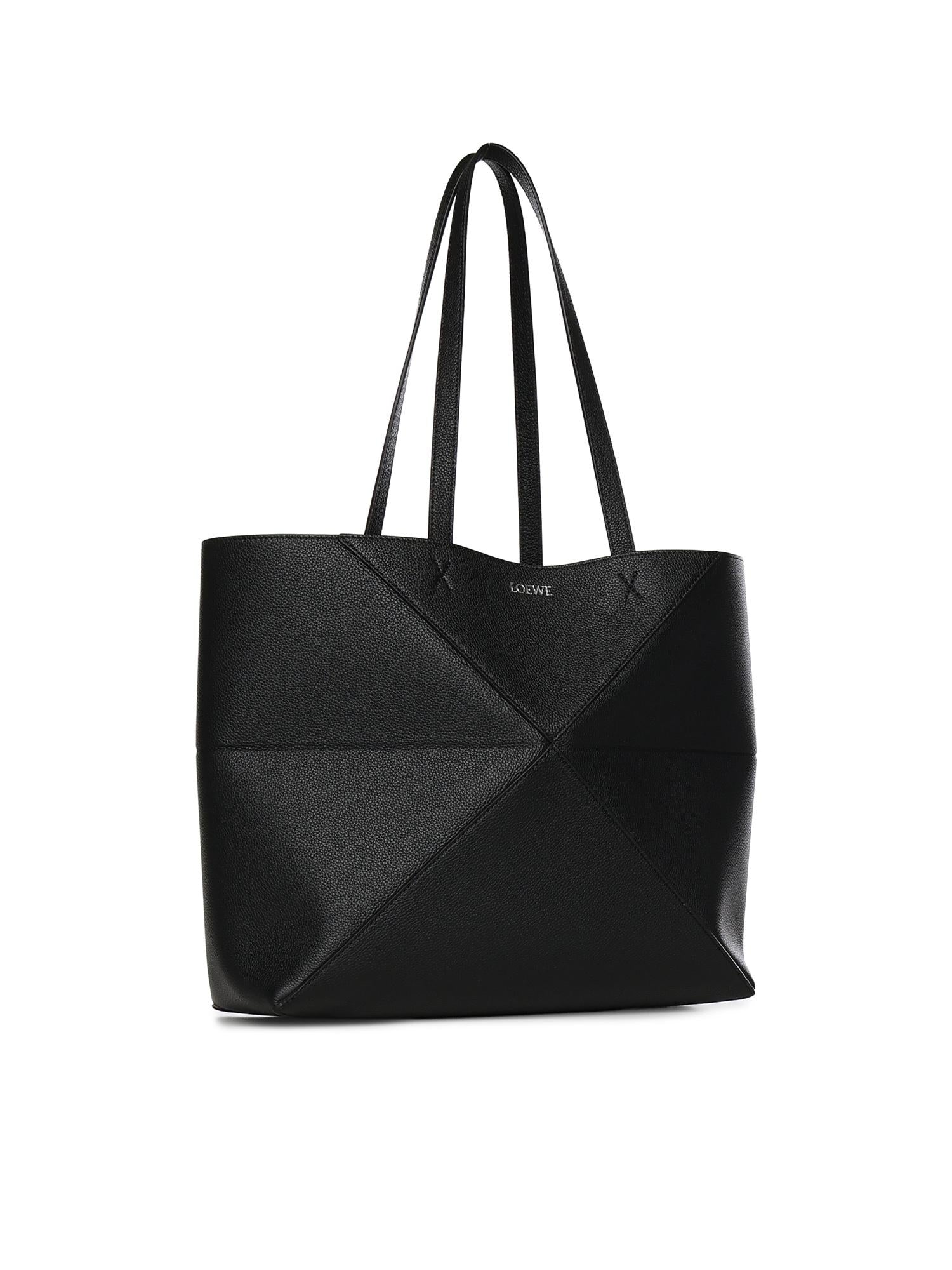 Borsa Tote Puzzle Fold media in pelle di vitello A779PEWX04 1100 LOEWE 
