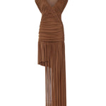 Abito lungo Theron con ruches 25043553 RUSSET CHRISTOPHER ESBER 
