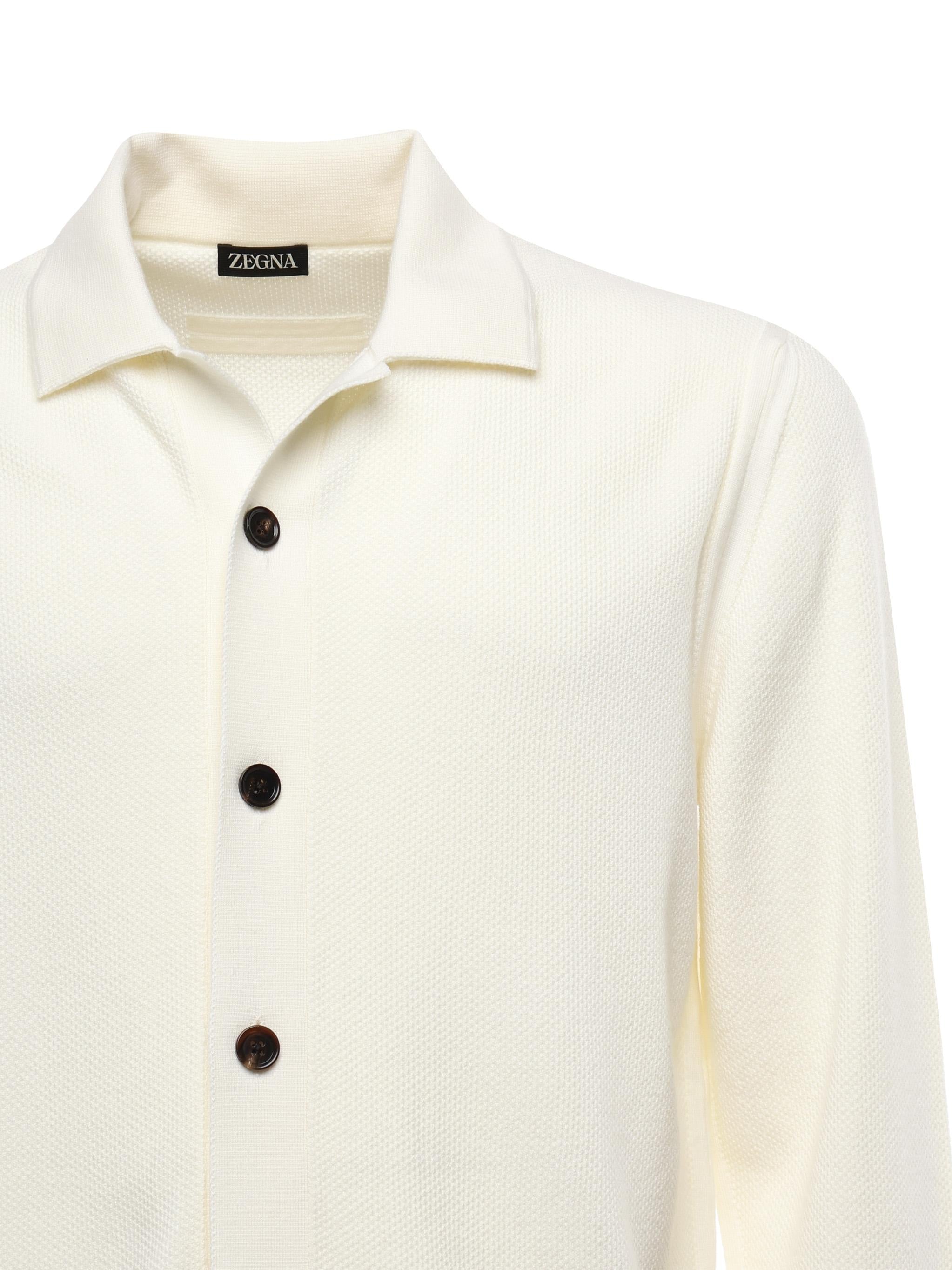 Camicia polo in lana<BR/> UFM23A9 FCT145N01105 ZEGNA 