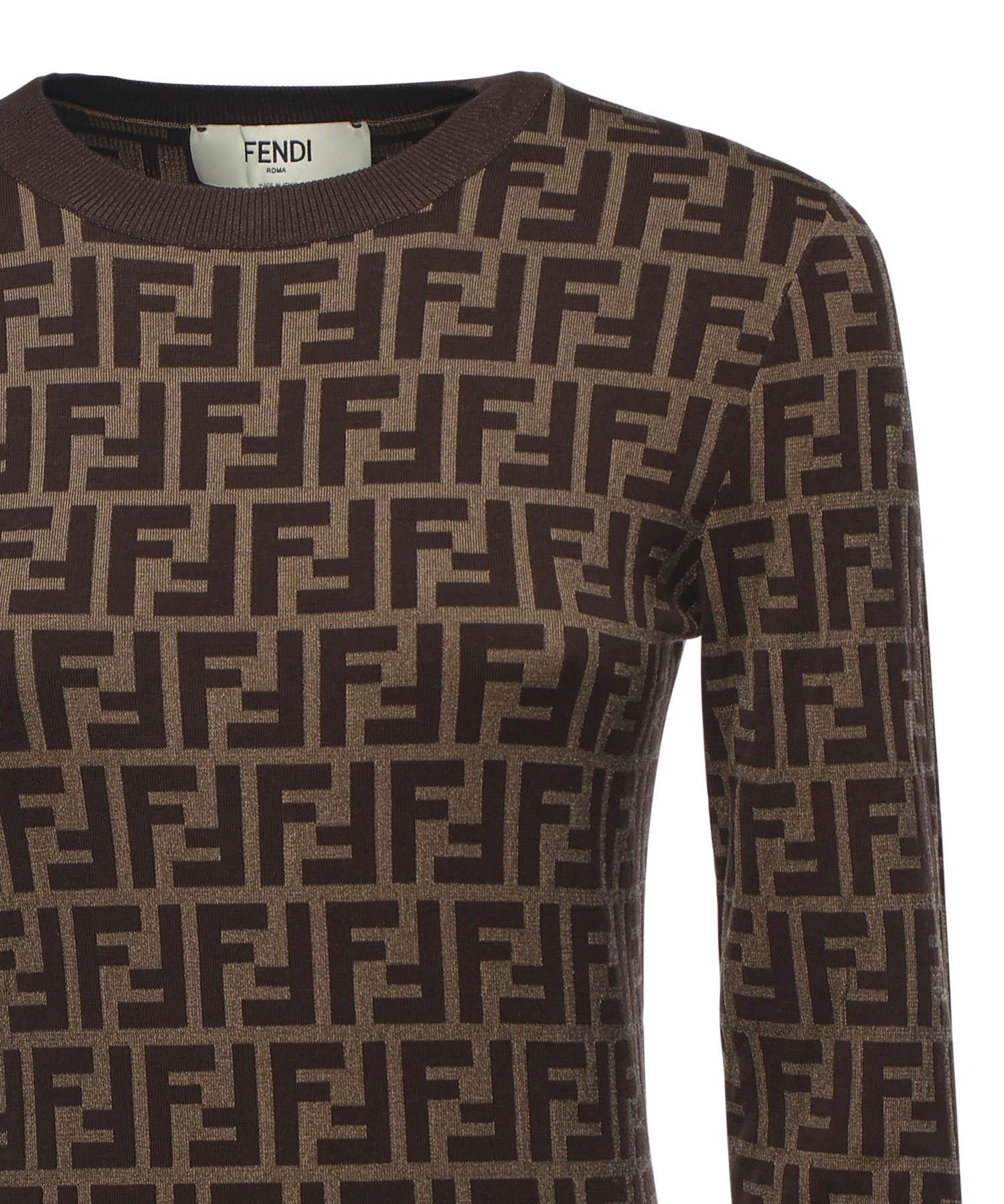 Abito in cotone con stampa logo all-over FZDC83 ASJTF0GGE FENDI 