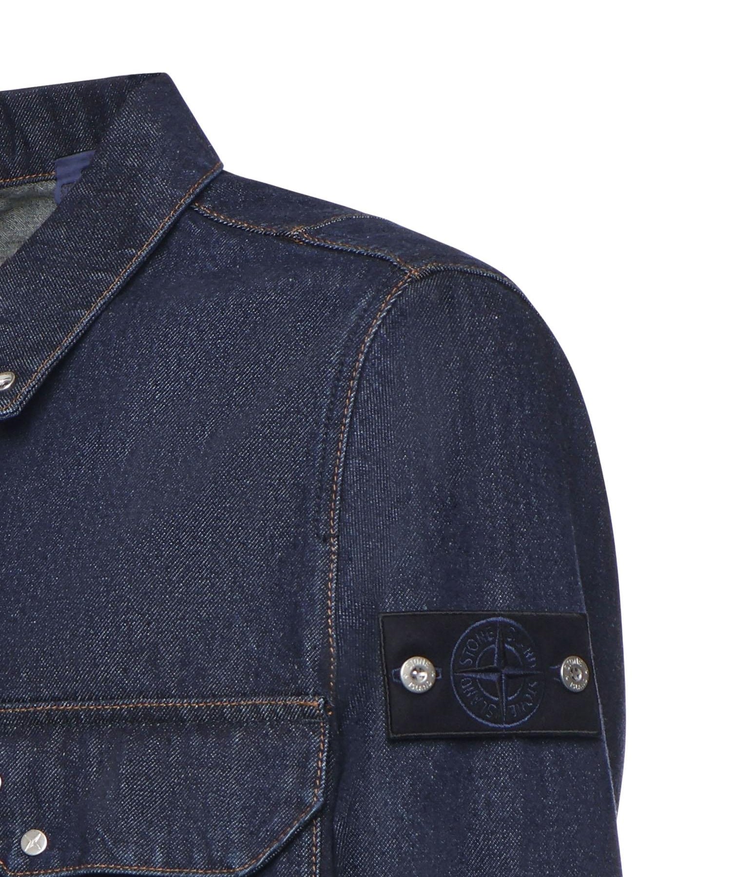 Overshirt in denim con logo L1S141200002 S00J7VJ201 STONE ISLAND 