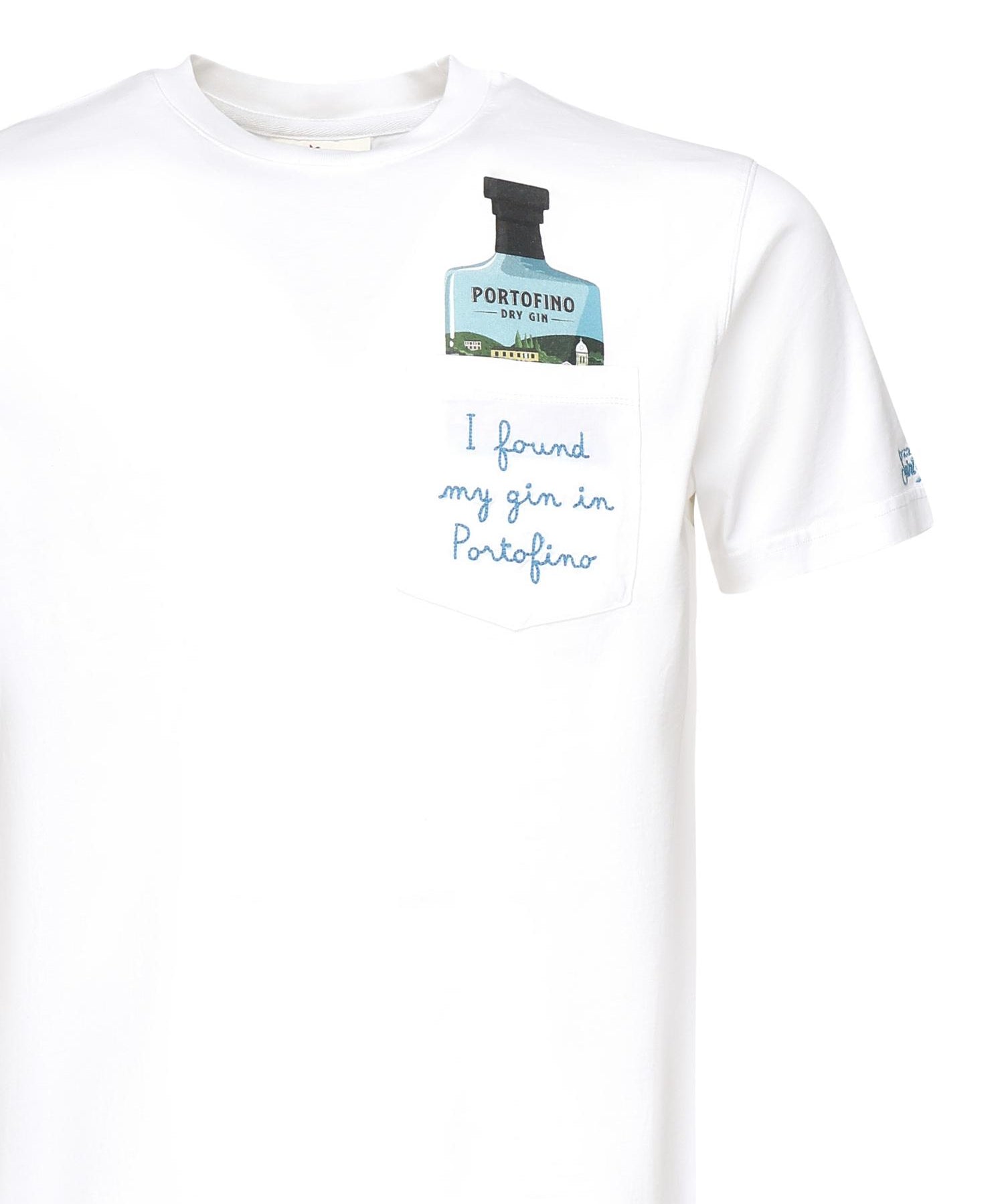 T-shirt Austin con ricamo e stampa AUS0001 05648H MC2 SAINT BARTH 