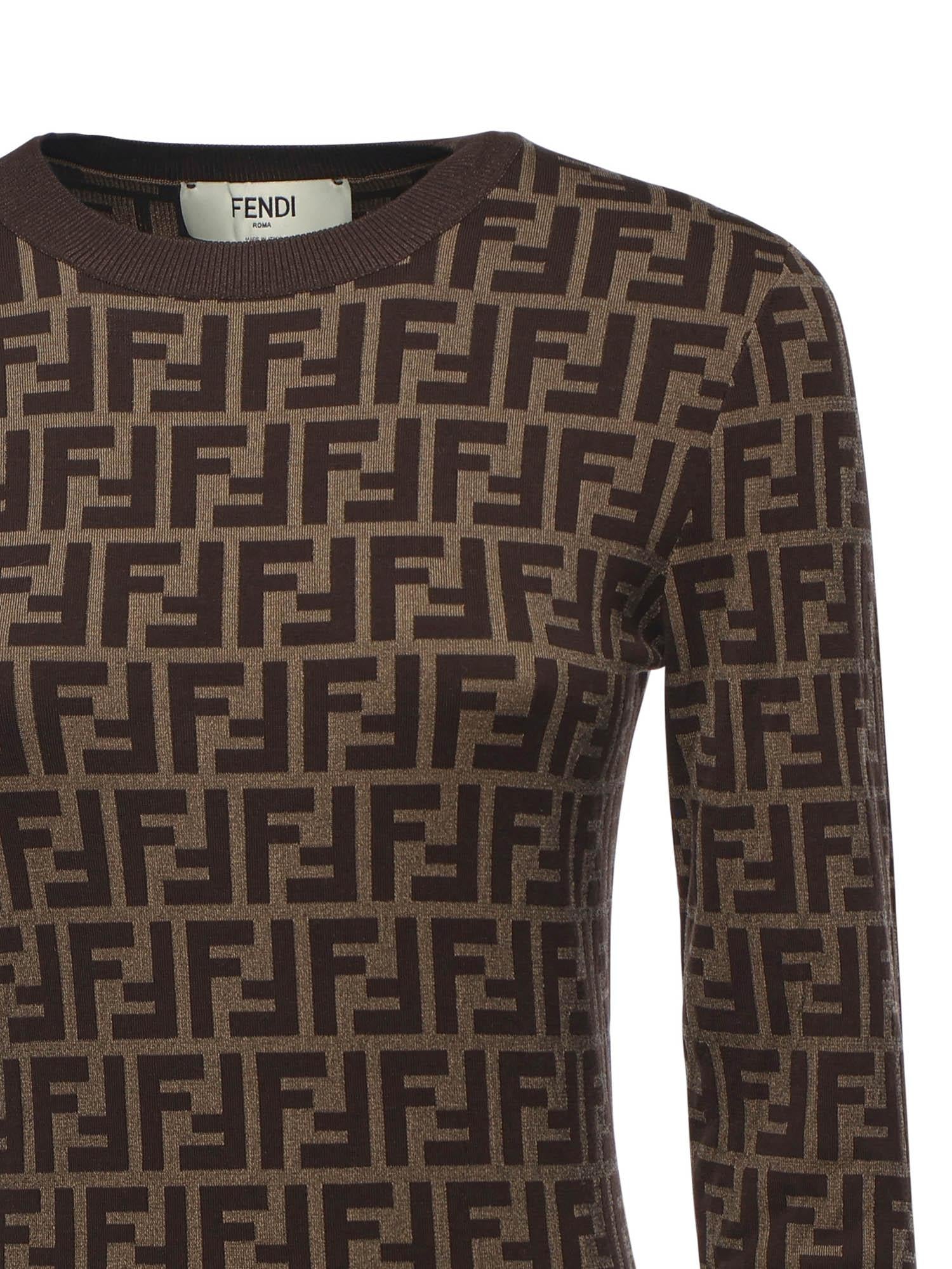Abito in cotone con stampa logo all-over FZDC83 ASJTF0GGE FENDI 