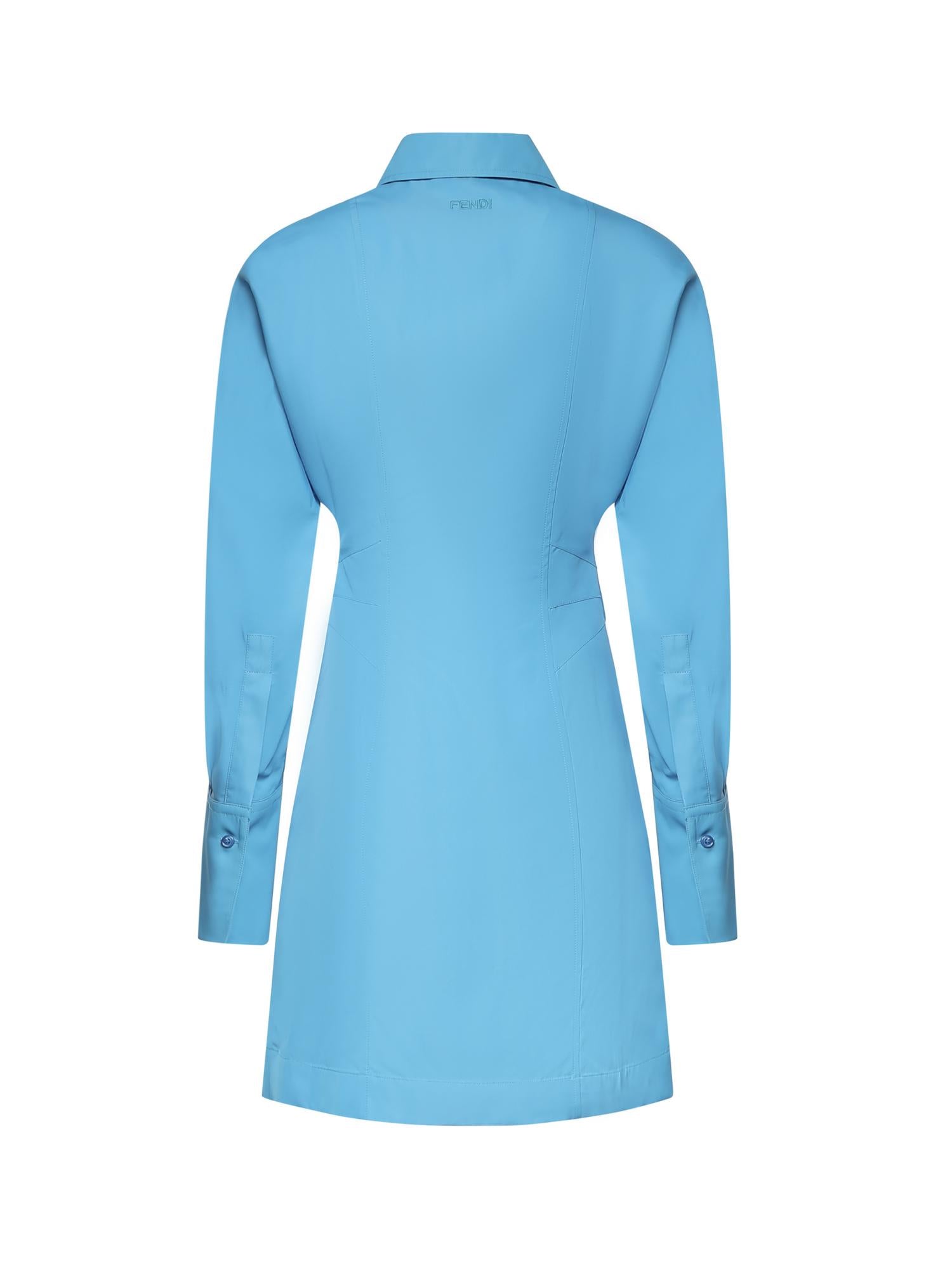 Abito chemisier in viscosa tecnica FDD537 AW9BF1W0L FENDI 