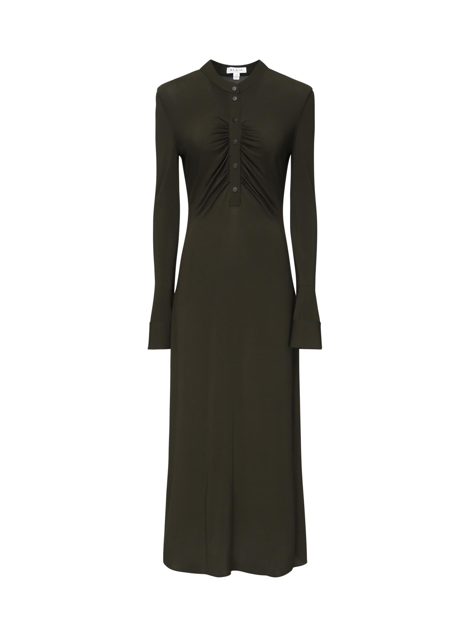 Abito maxi con ruche in jersey AA9R2740J050B 643 ALAIA 