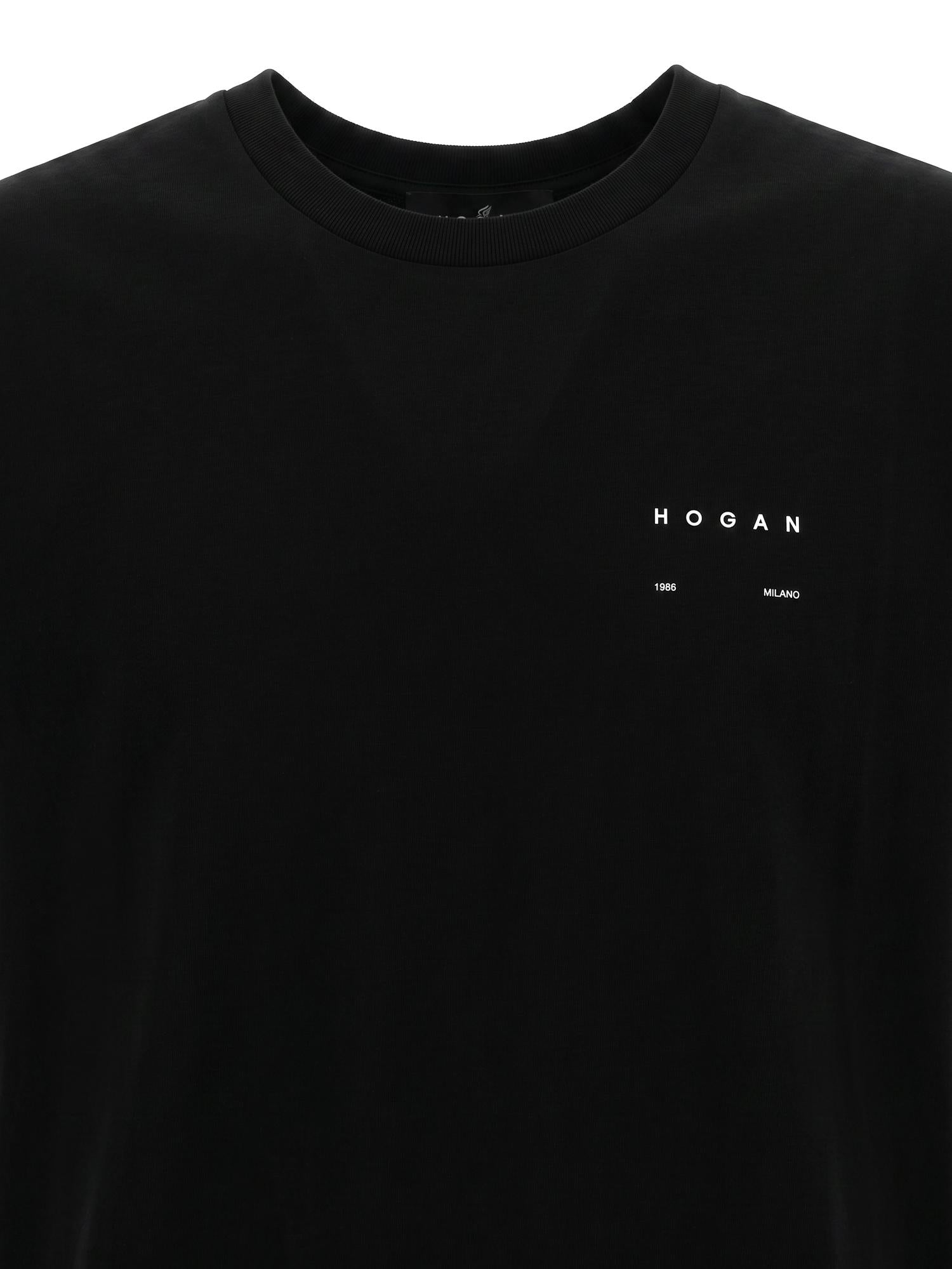 T-shirt in cotone con logo KQMB3522360ZFV B999 HOGAN 