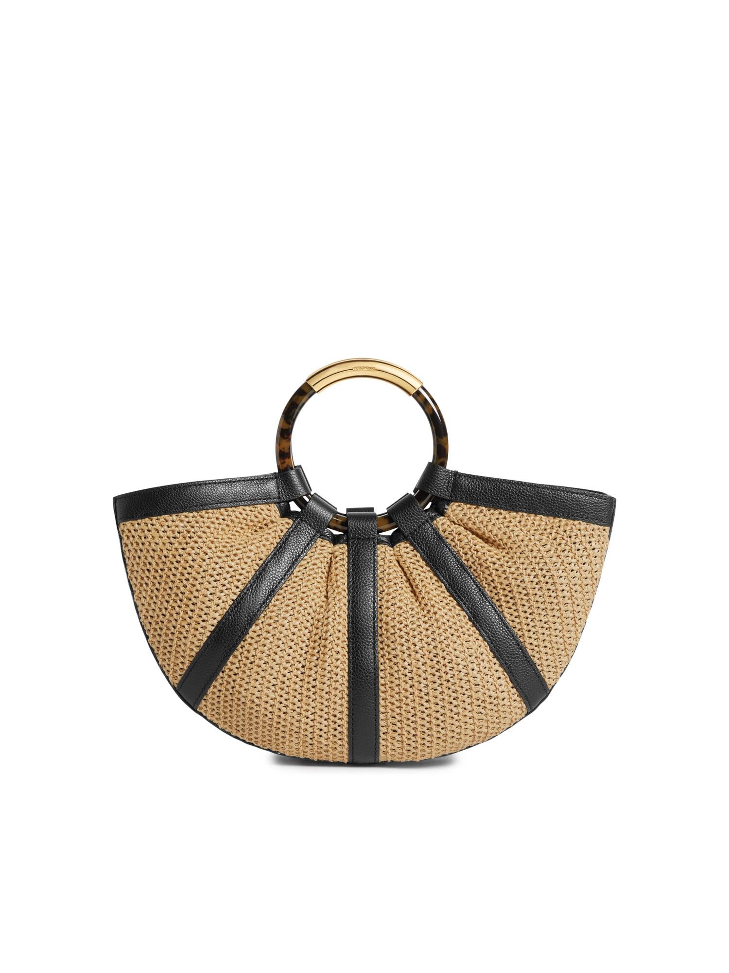 Borsa Shell medium in paglia e pelle E1U5D180201 846 COCCINELLE 