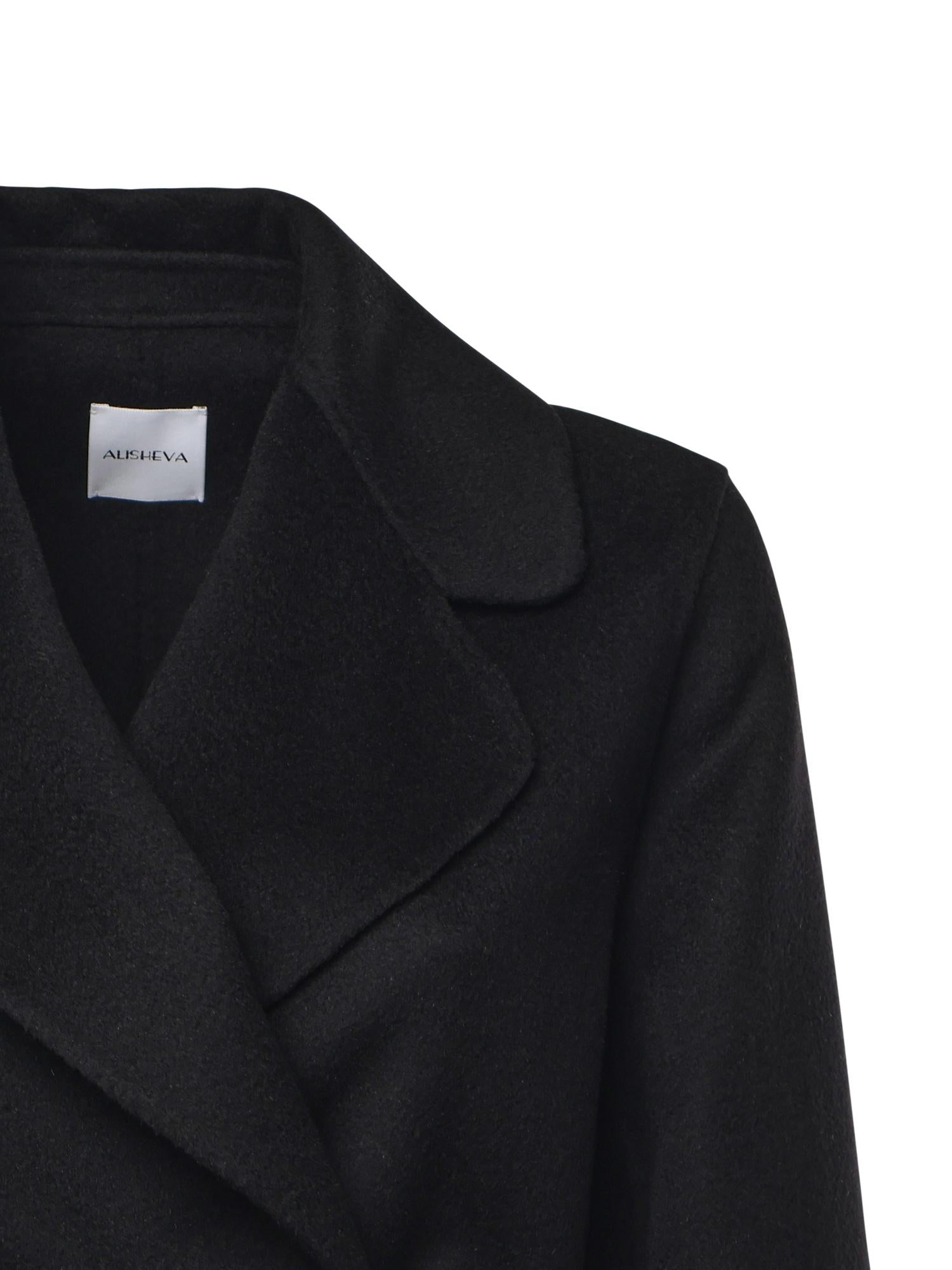 Cappotto lungo in lana 26AL218 NERO ALISHEVA 