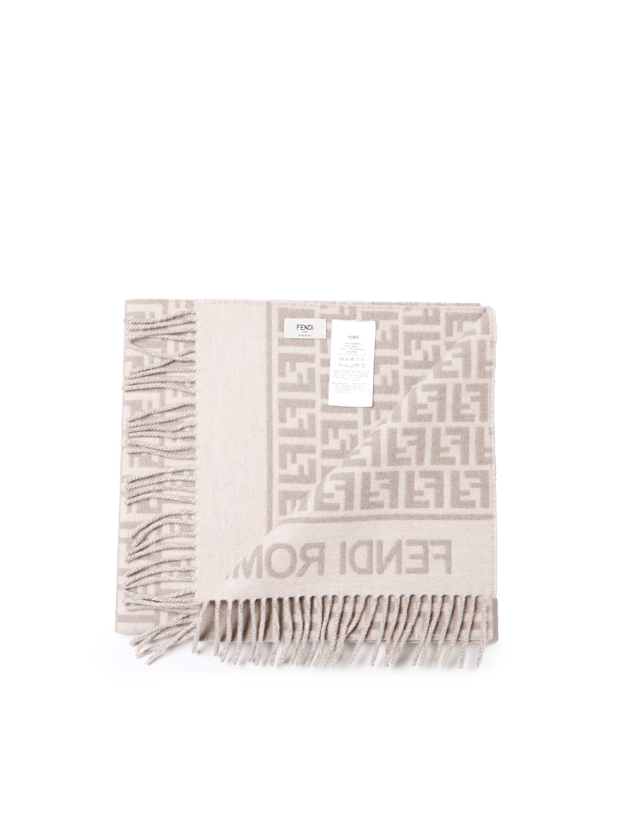 Sciarpa in lana e cashmere FF Jacquard FXT113 AQCWF0QD3 FENDI 