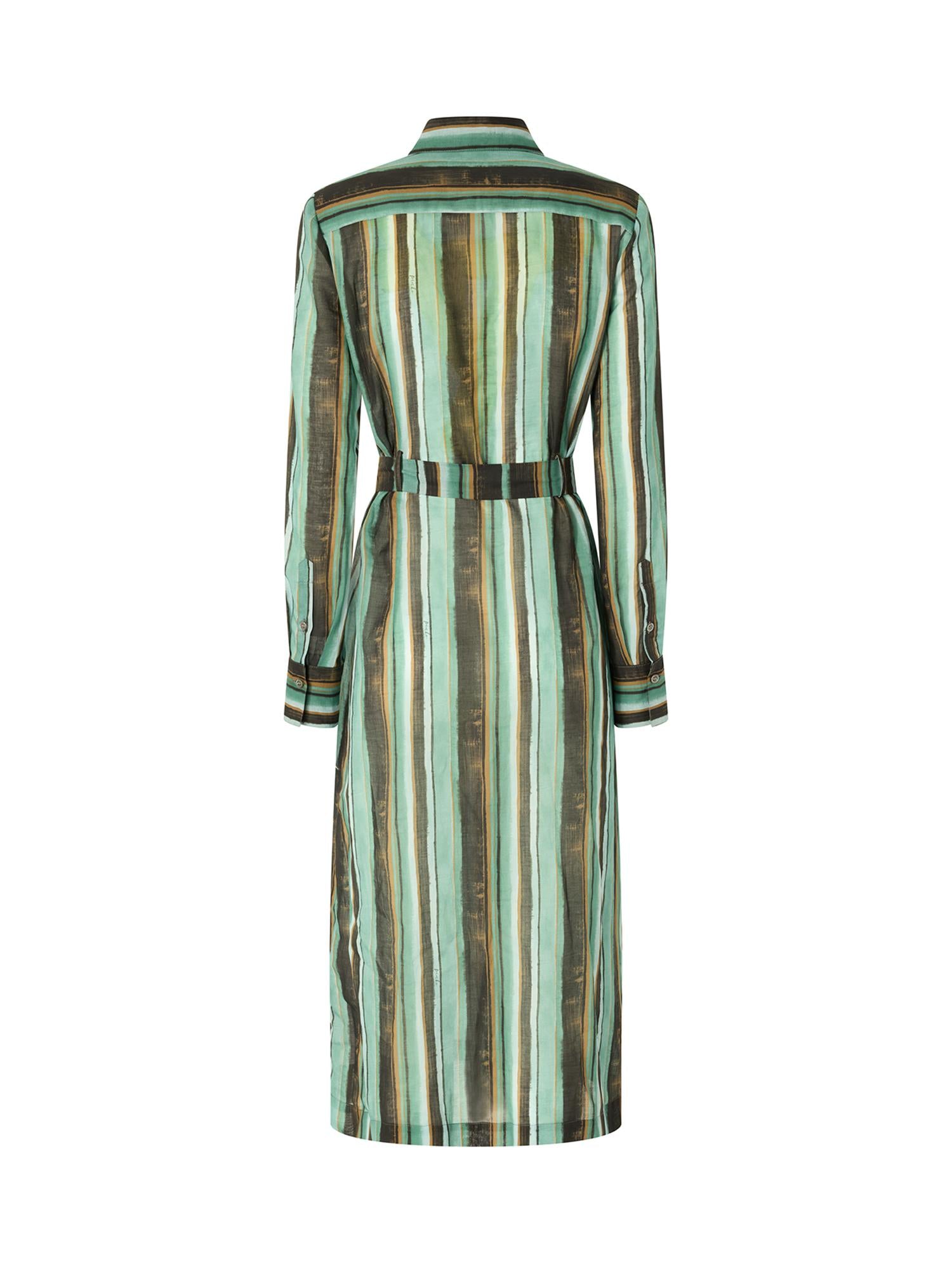 Abito midi chemisier a righe in cotone 107008 A3CHSD3 PINKO 