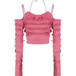 Top in maglia con ruches 2M446A -N0722 BLUMARINE 