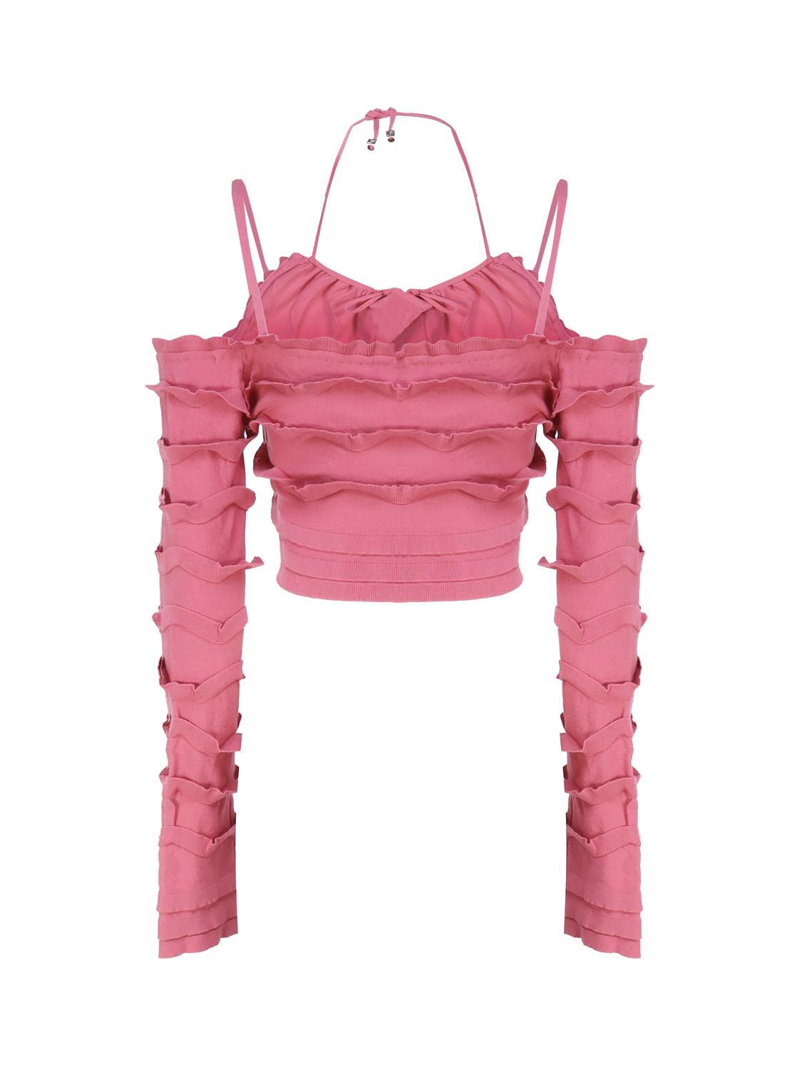 Top in maglia con ruches 2M446A -N0722 BLUMARINE 