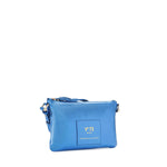 Borsa a tracolla in pelle con logo 73BP9VT03 LOLLI POPPOP BLUE V° 73 