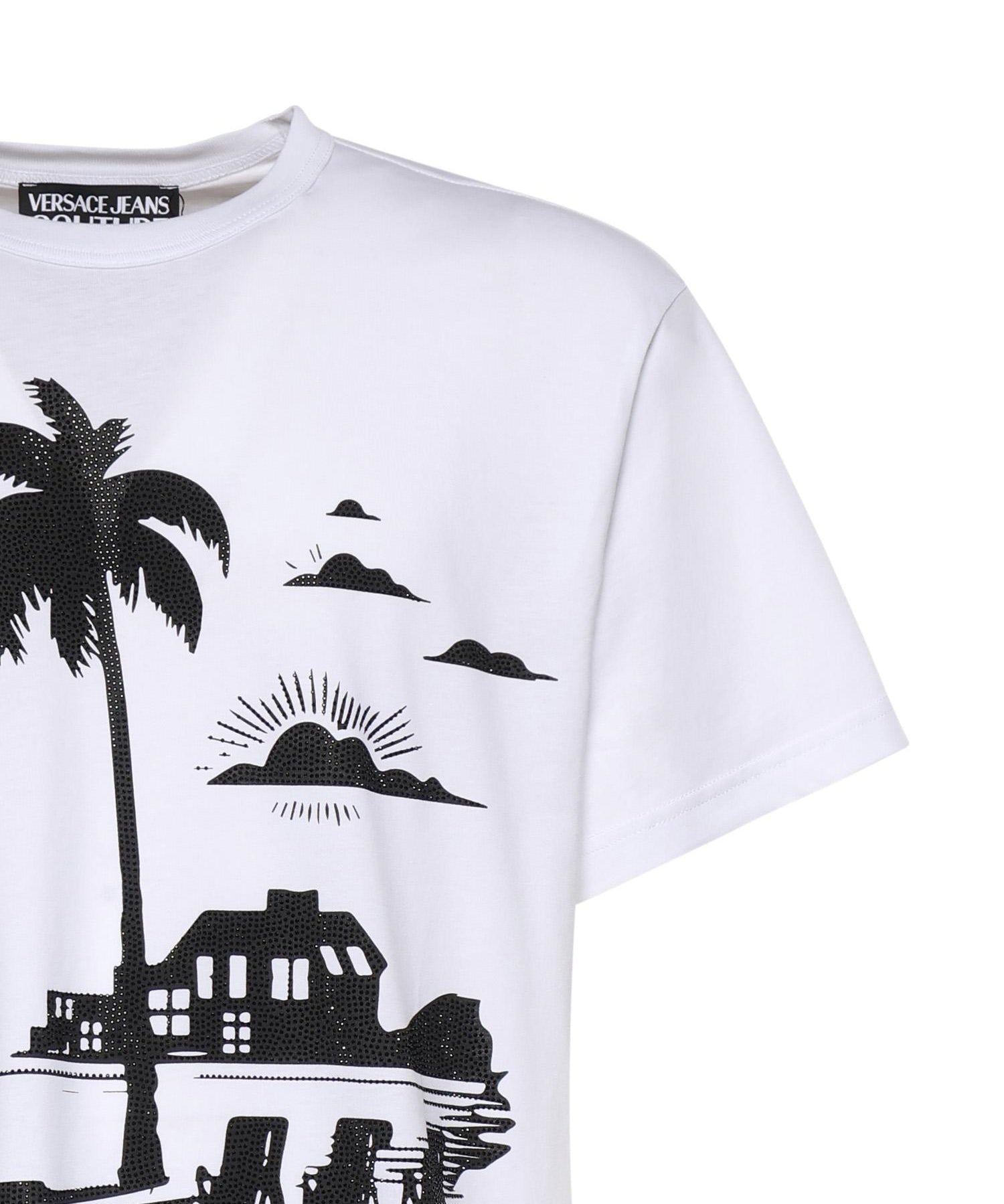 T-shirt in jersey di cotone con stampa 80GAHT11 CJ00T3 VERSACE JEANS COUTURE 