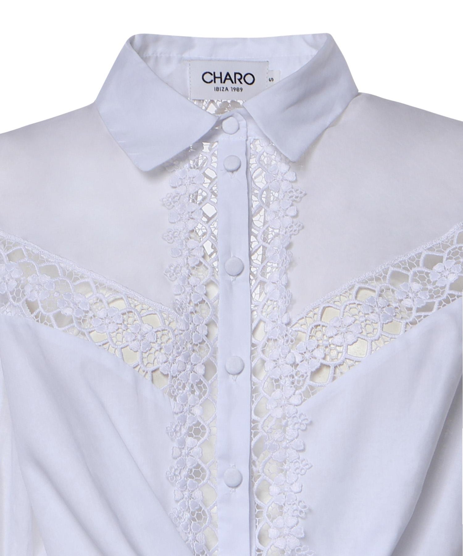 Camicia cropped Devi in voile di cotone 261200 WHITE CHARO RUIZ 