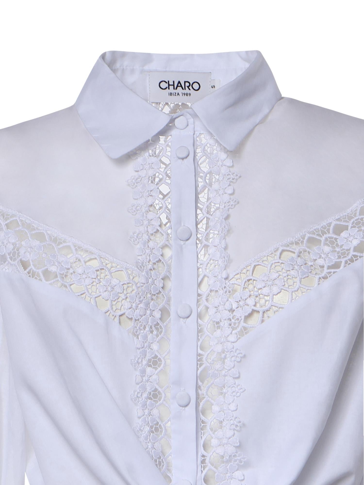 Camicia cropped Devi in voile di cotone 261200 WHITE CHARO RUIZ 