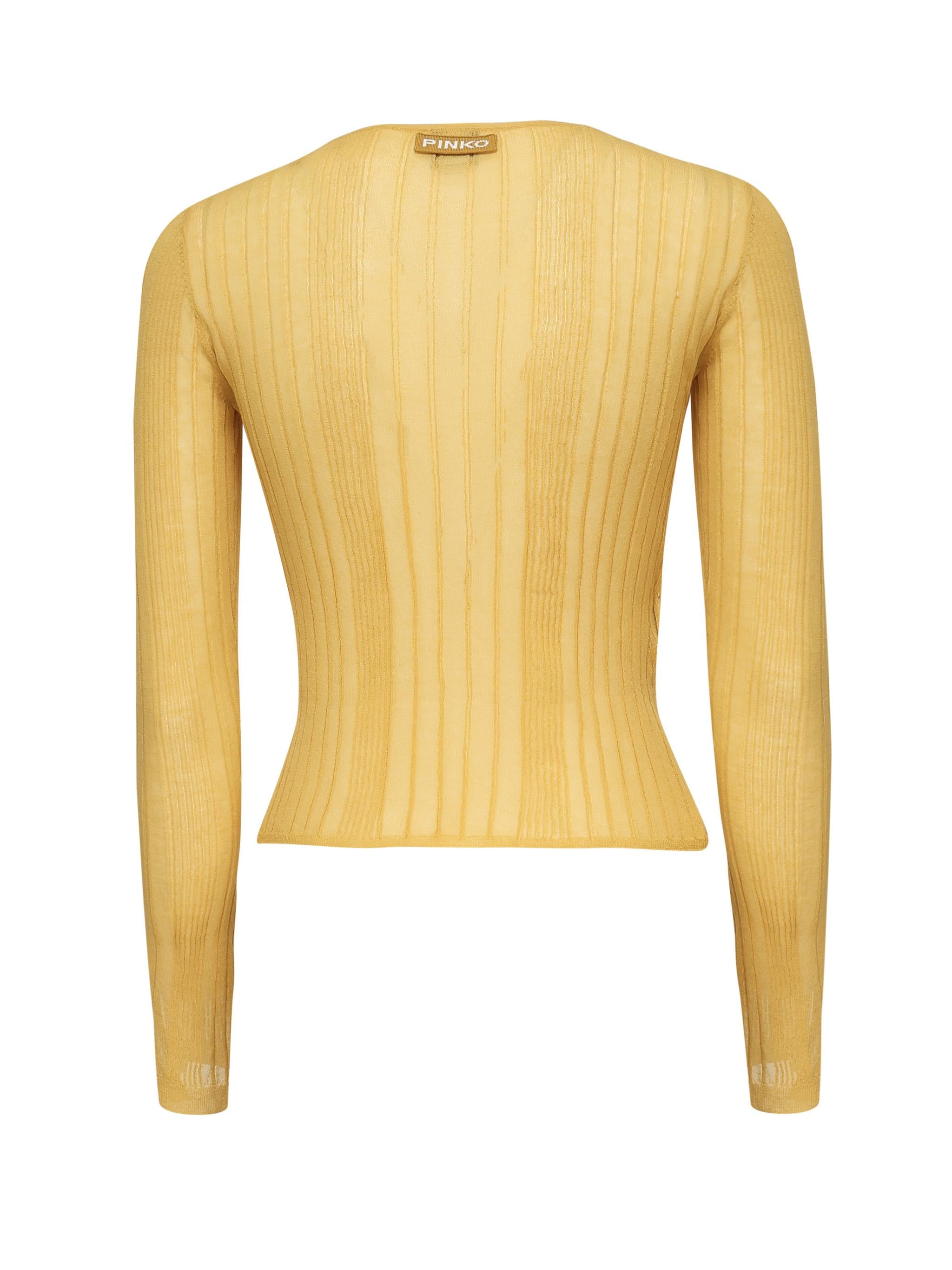 Maglia costine aperta con laccetti 104771 A1NDC43 PINKO 