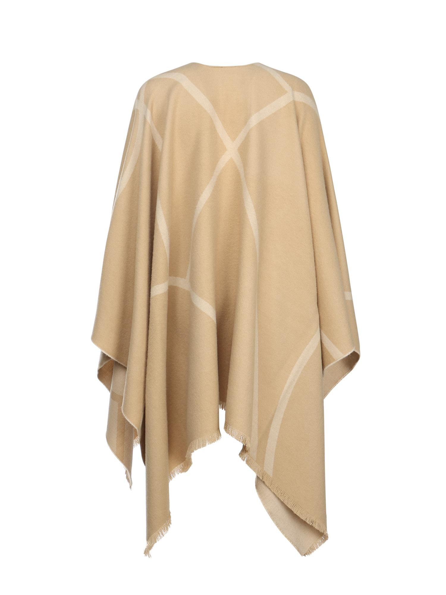 Mantella in lana con logo 2526546037600 002 MM Max Mara 