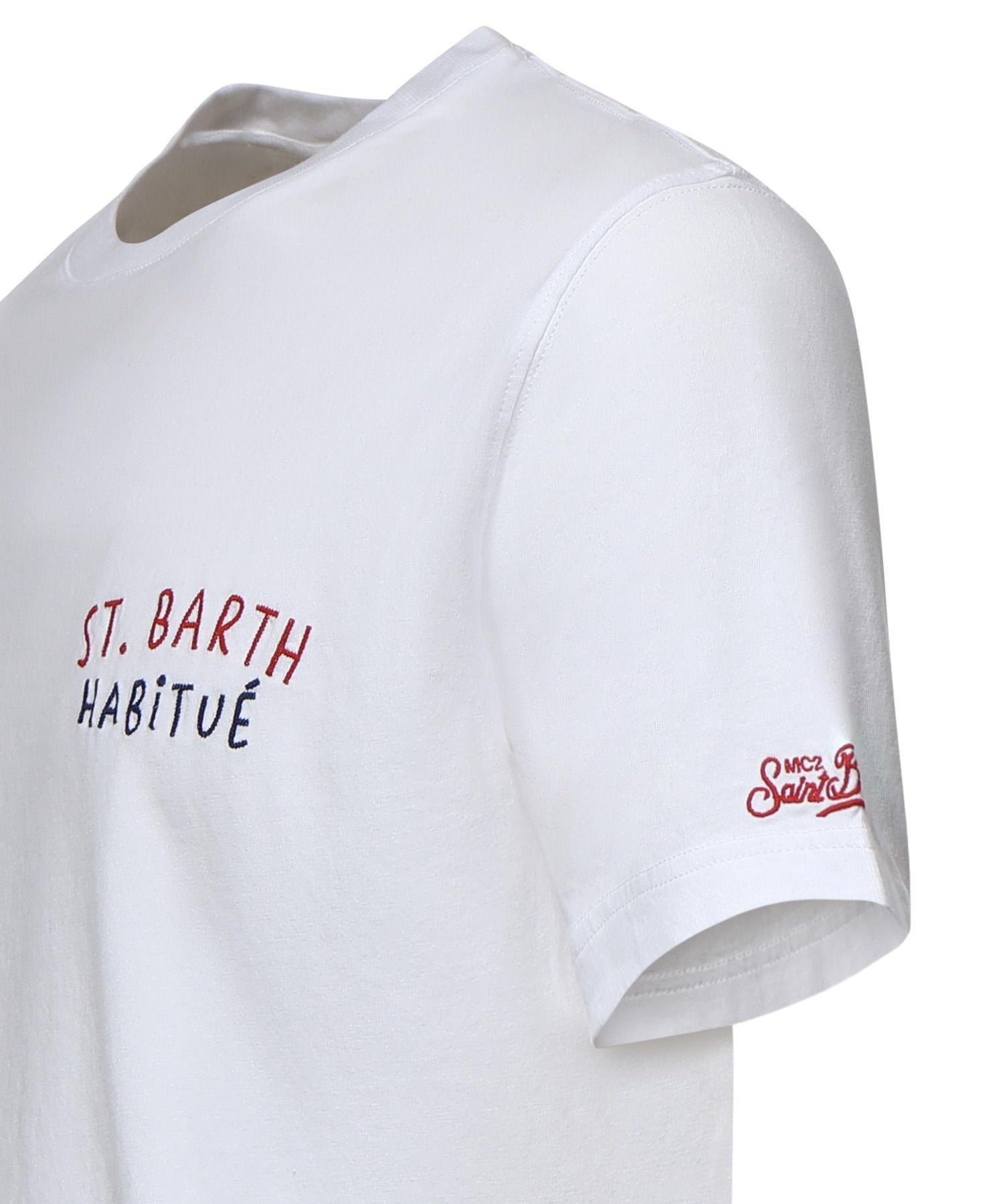 T-shirt con ricamo in cotone PRL0002 00320L MC2 SAINT BARTH 