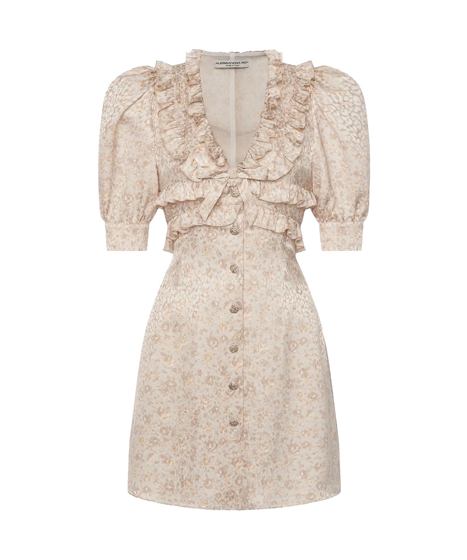 Mini abito in jacquard di seta stampata FABX4297F4670 1682 ALESSANDRA RICH 