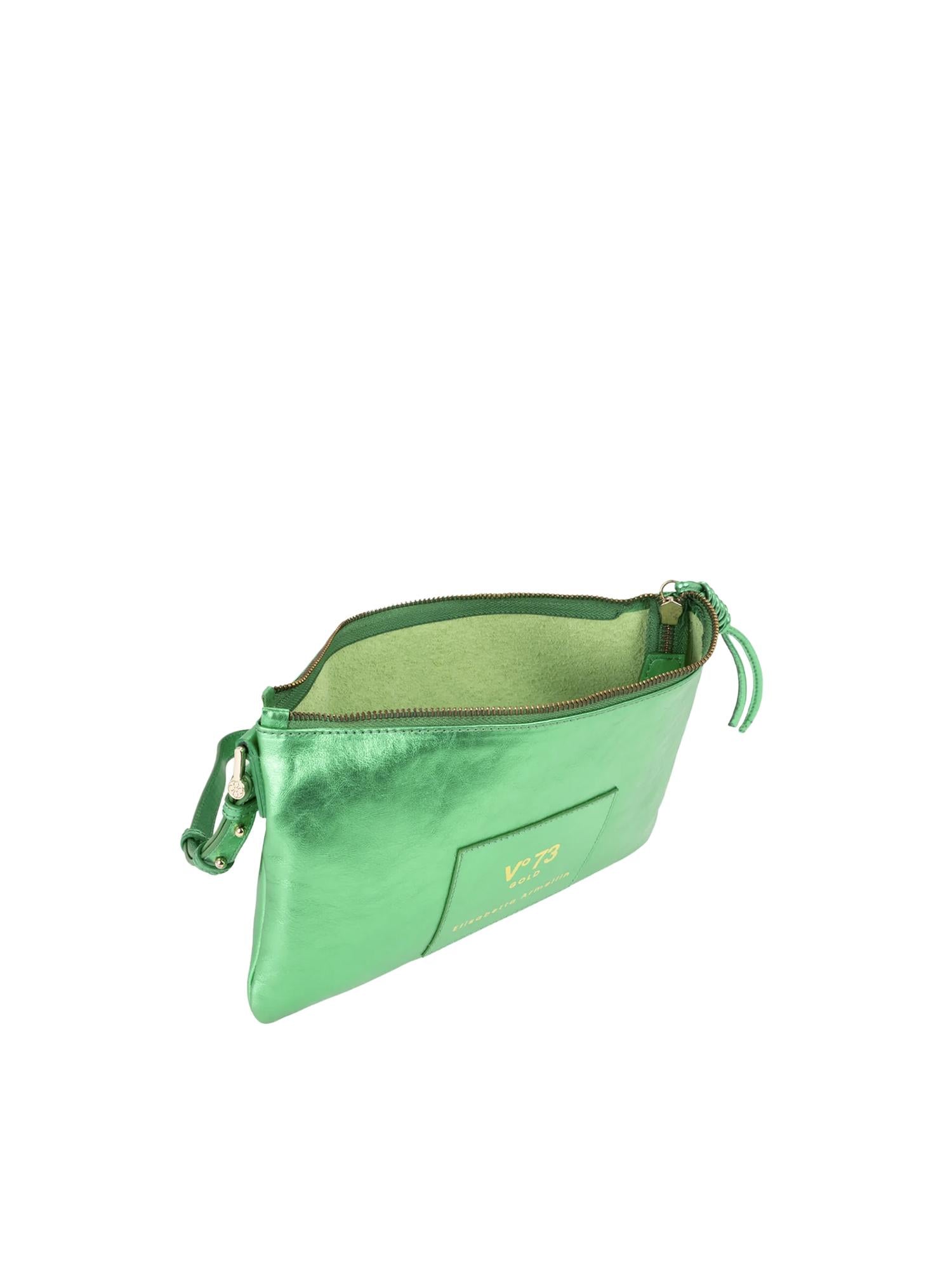 Borsa a tracolla in pelle con logo 73BP9VT03 LOLLI POPPOP GREEN V° 73 