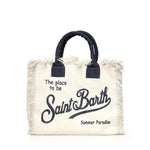 Borsa Vanity in canvas con frange VANI001 02564L MC2 SAINT BARTH 