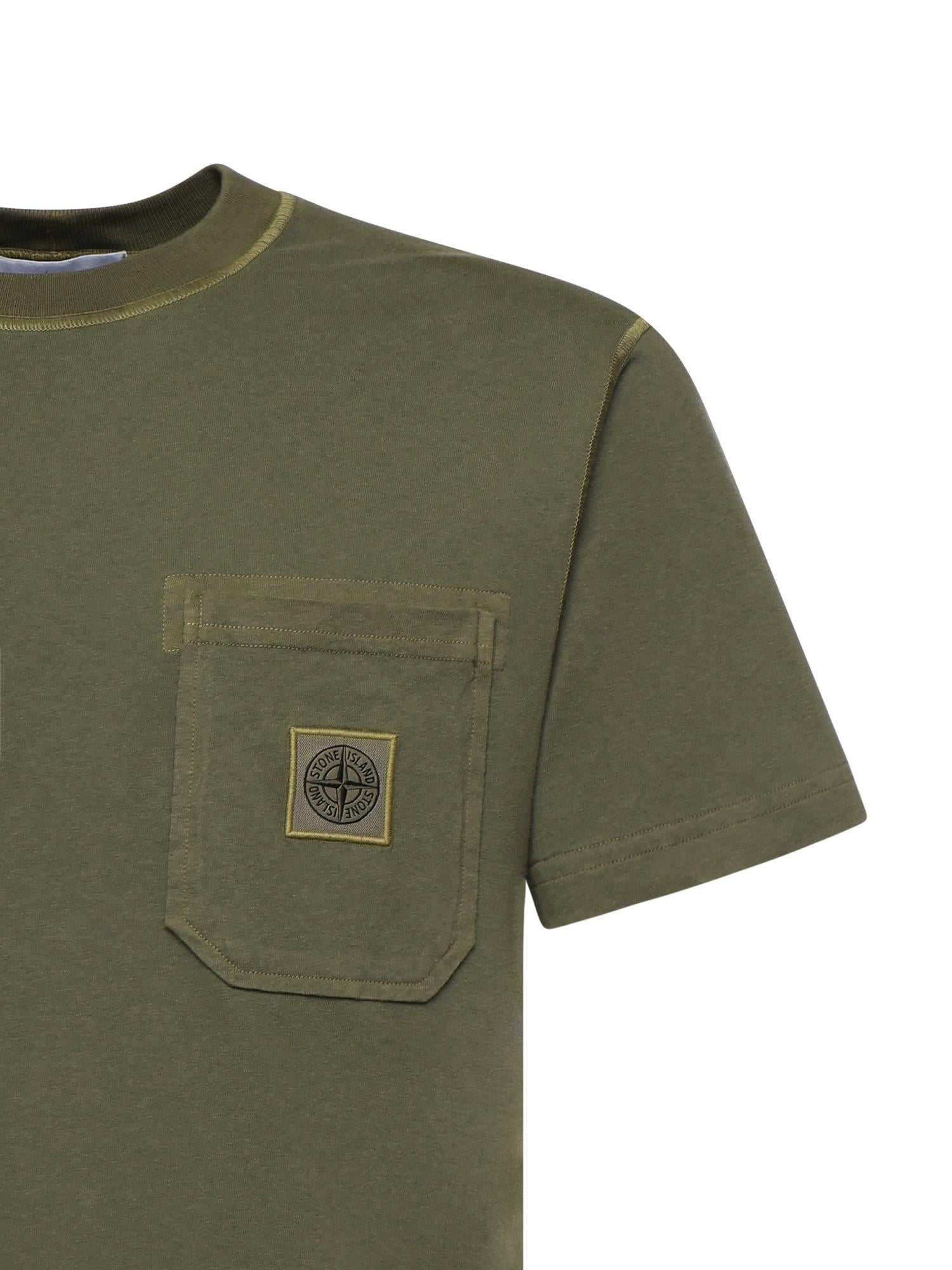 T-shirt con patch Compass L1S152100032 S0057V015G STONE ISLAND 