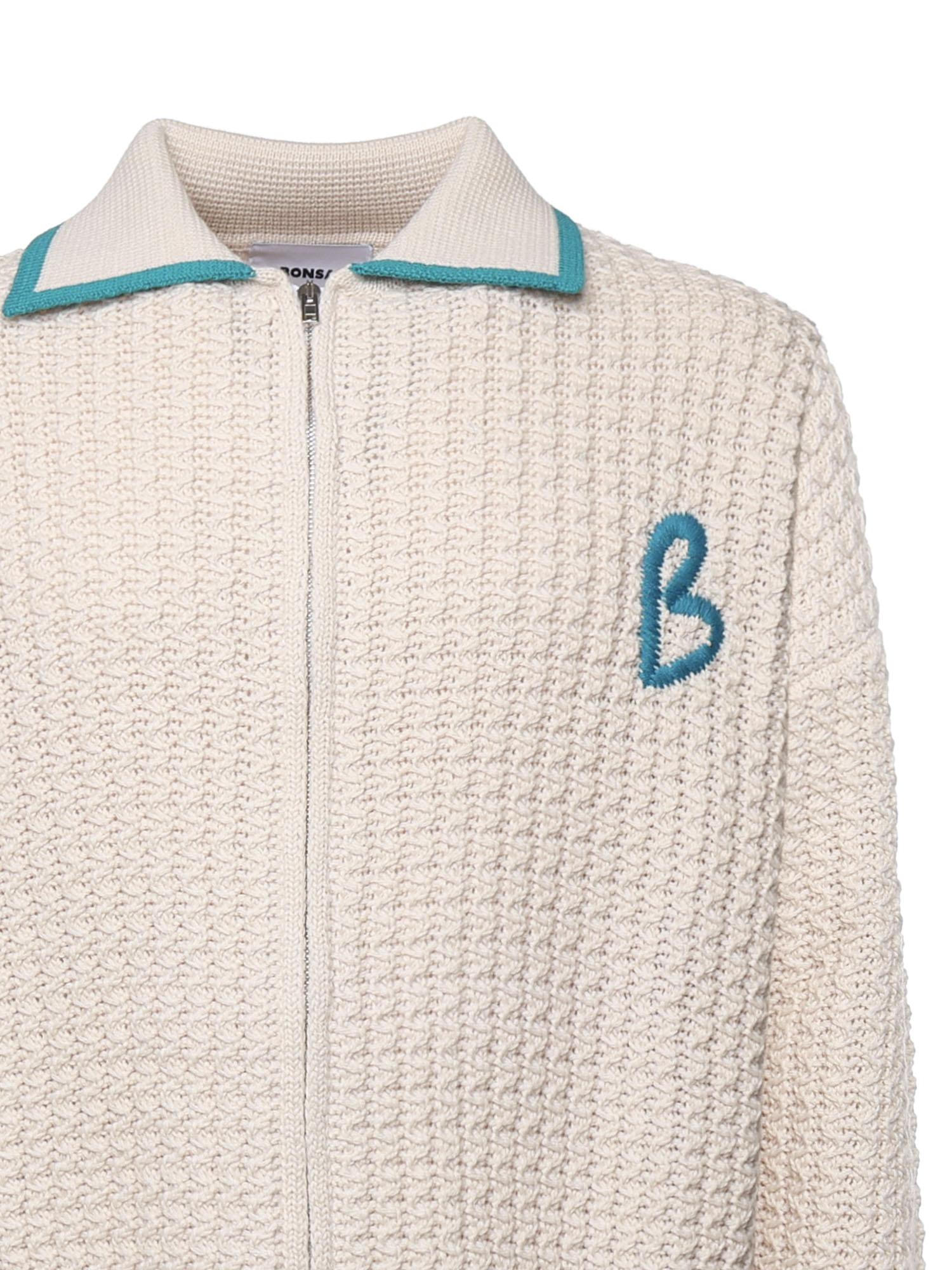 Giacca in maglia con zip KN014 BEI BONSAI 