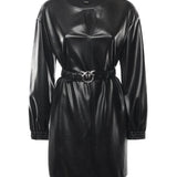 Abito corto effetto pelle 105587 A2P4Z99 PINKO 