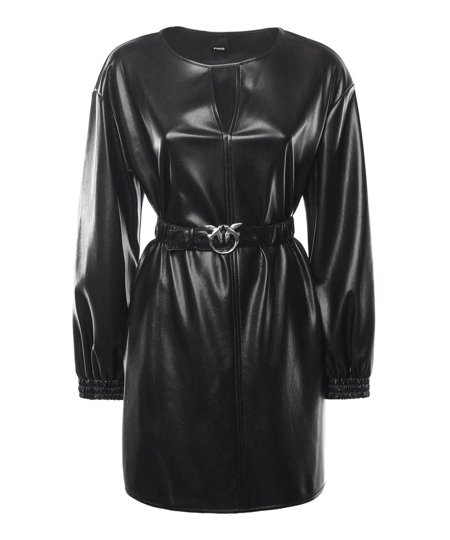 Abito corto effetto pelle 105587 A2P4Z99 PINKO 