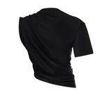 T-shirt cropped asimmetrica in jersey cotone 226JTS241JS0290 9999 COURREGES 