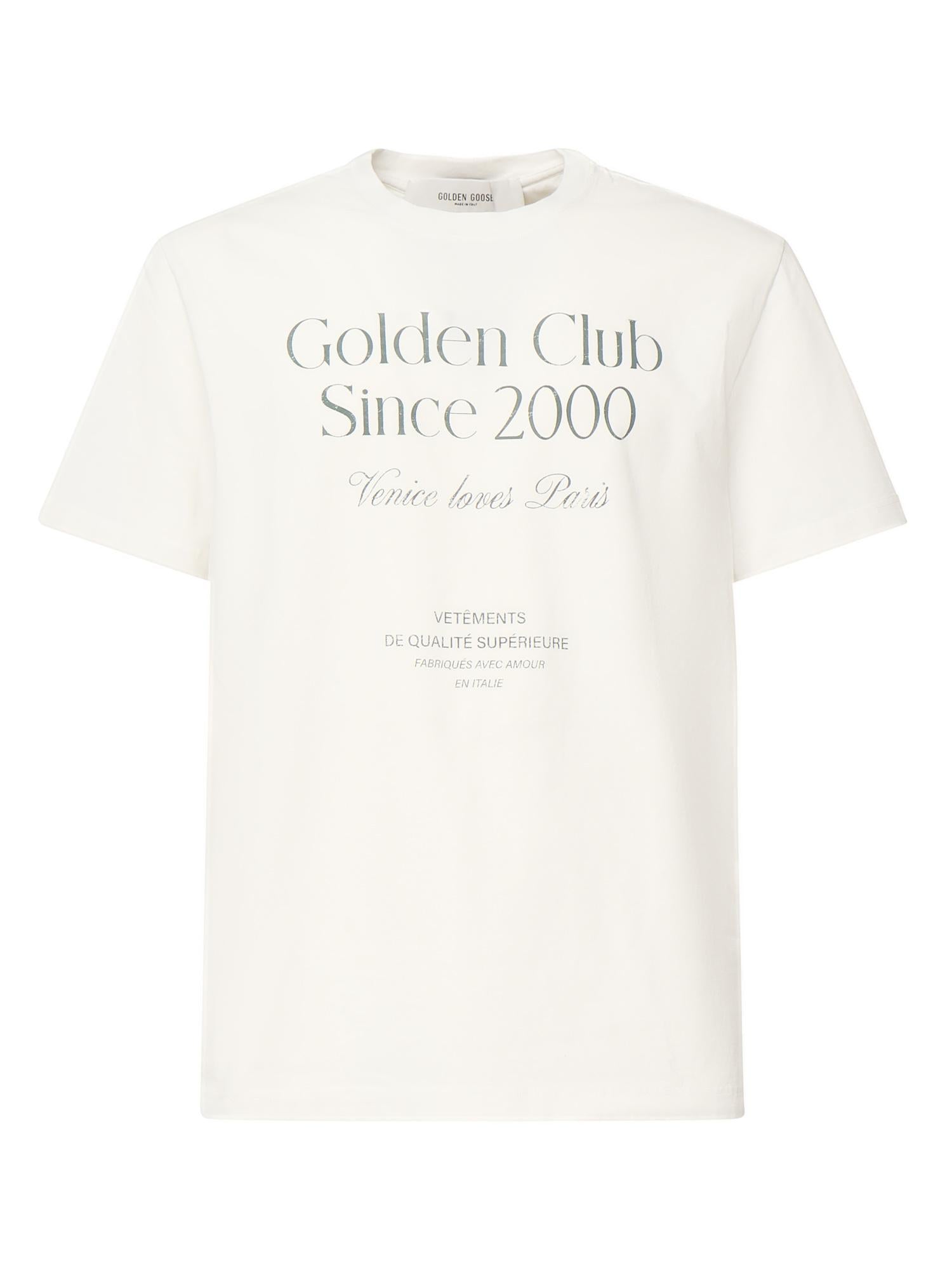 T-shirt in cotone con stampa<BR/> GMP01220 P00225411616 GOLDEN GOOSE 