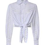 Camicia cropped Devi in voile di cotone 261200 WHITE CHARO RUIZ 