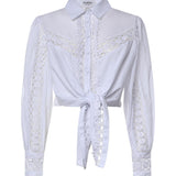 Camicia cropped Devi in voile di cotone 261200 WHITE CHARO RUIZ 