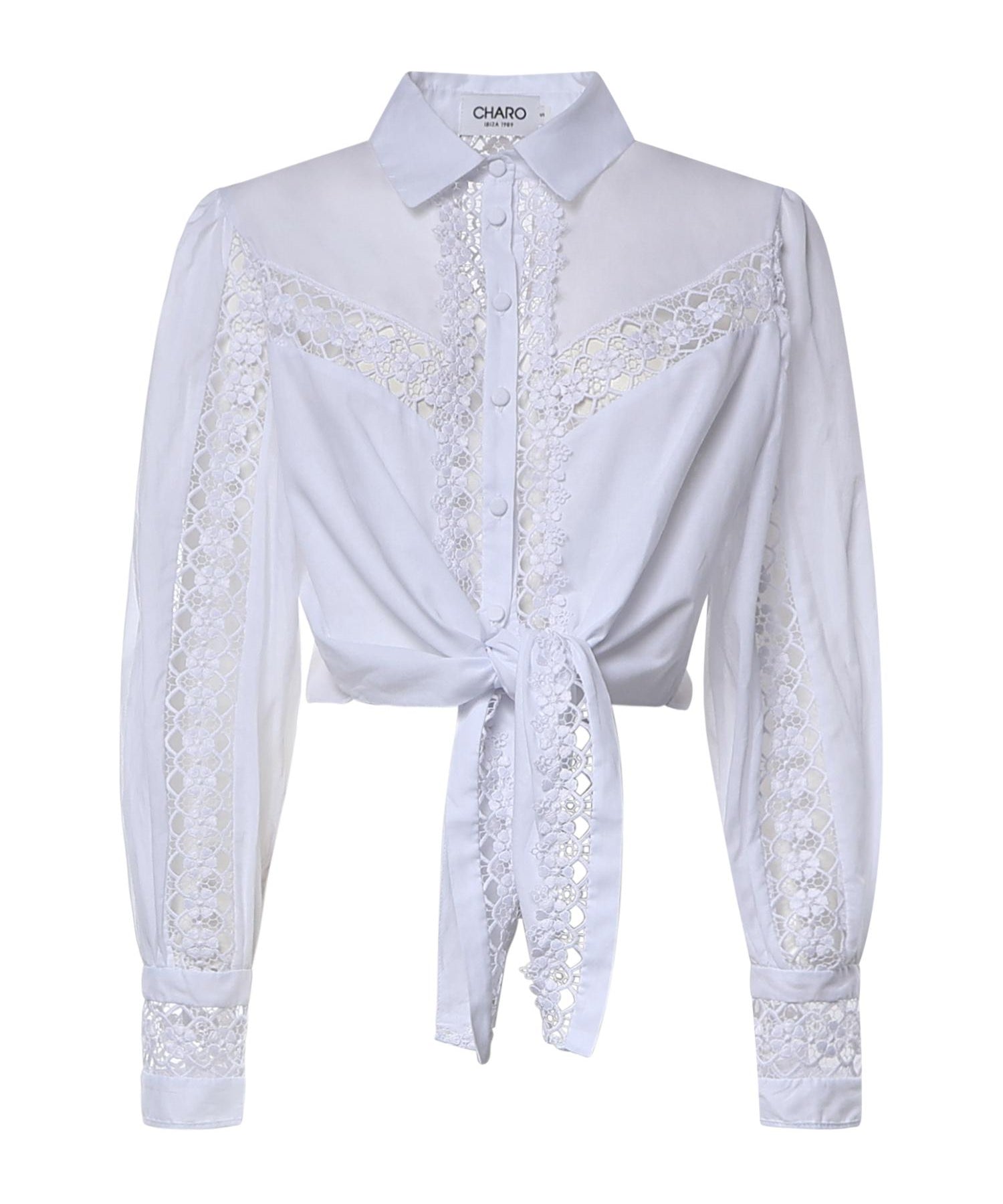 Camicia cropped Devi in voile di cotone 261200 WHITE CHARO RUIZ 