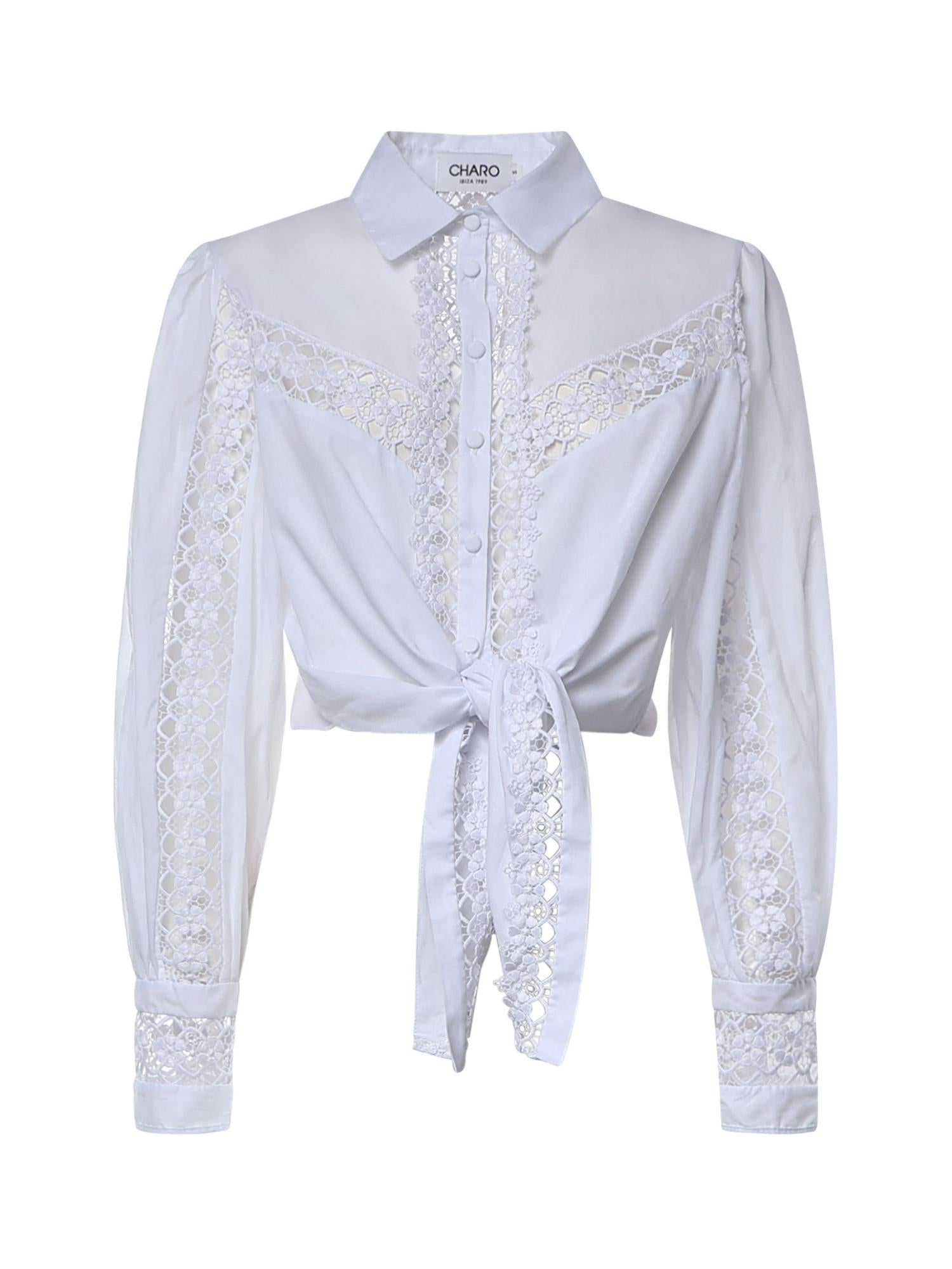 Camicia cropped Devi in voile di cotone 261200 WHITE CHARO RUIZ 