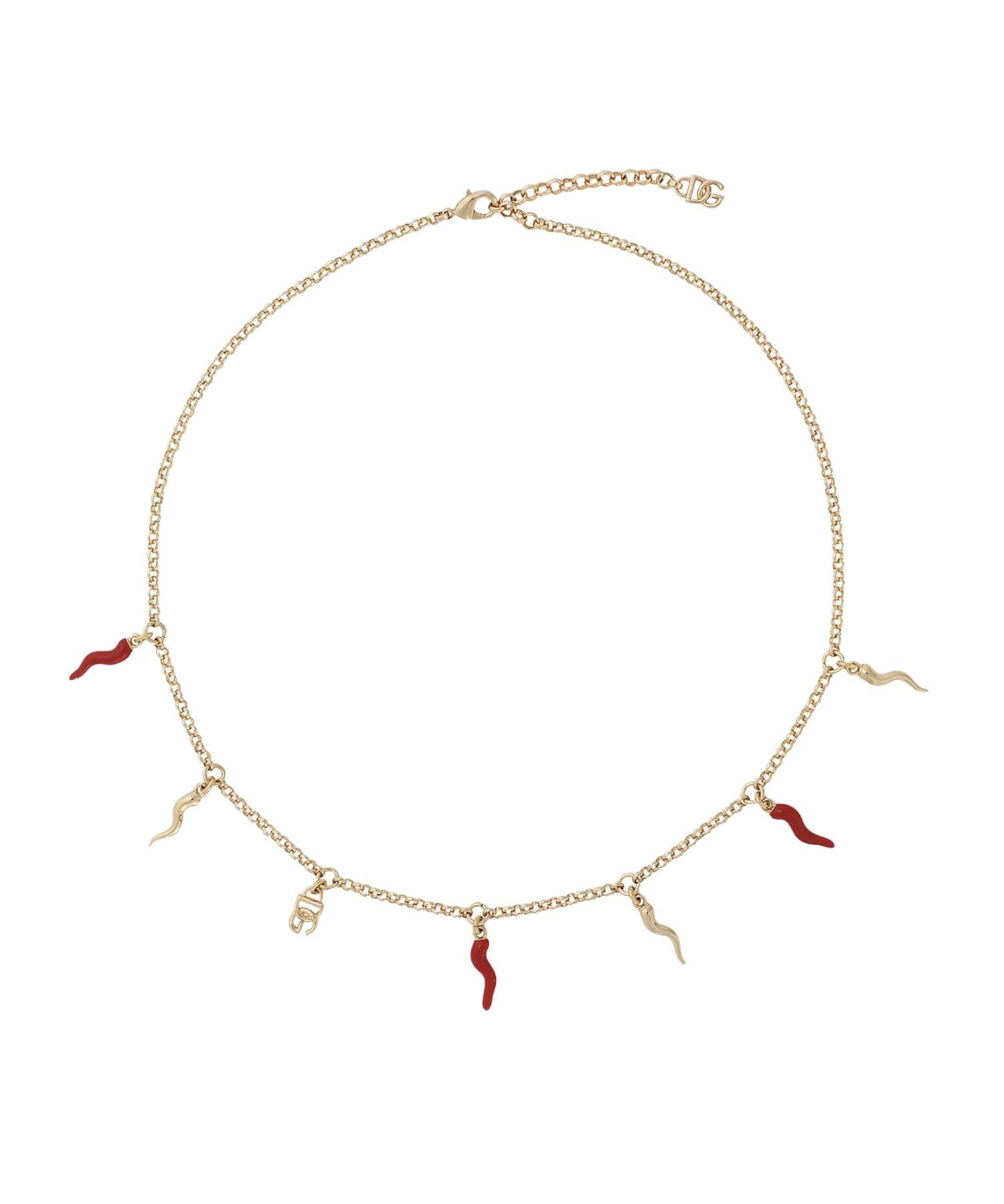 Collana con logo e charms cornetto WNQ6C2 W1111ZOO00 DOLCE & GABBANA 