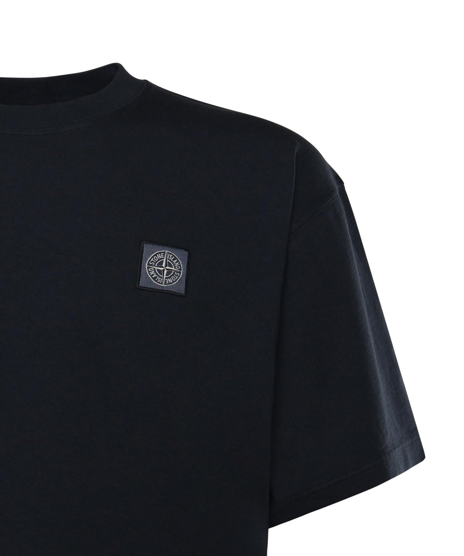 T-shirt con patch Compass in jersey di cotone L1S152100027 S0013V0020 STONE ISLAND 